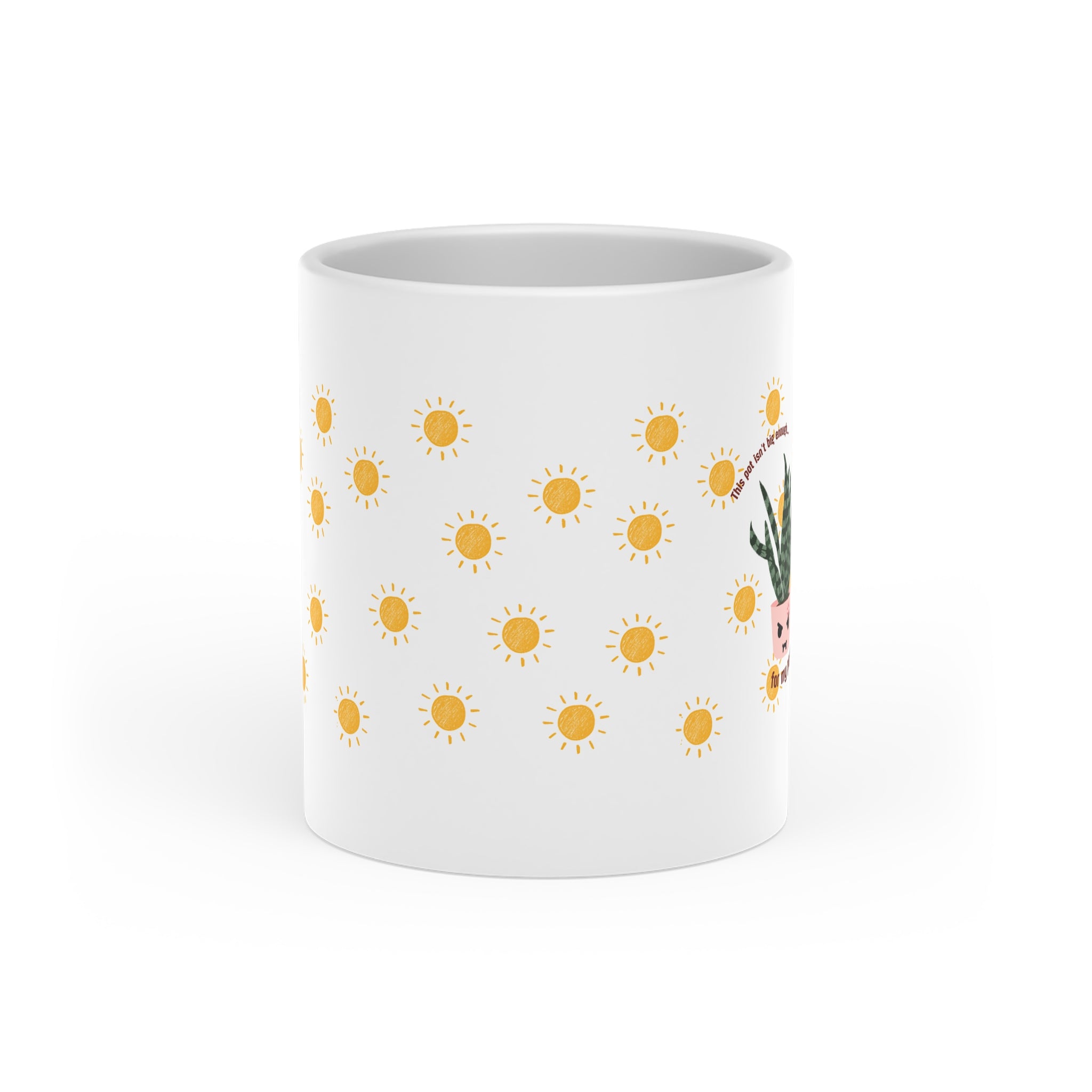 Sun Pattern Mug — Cute Heart Floral Design Coffee Cup