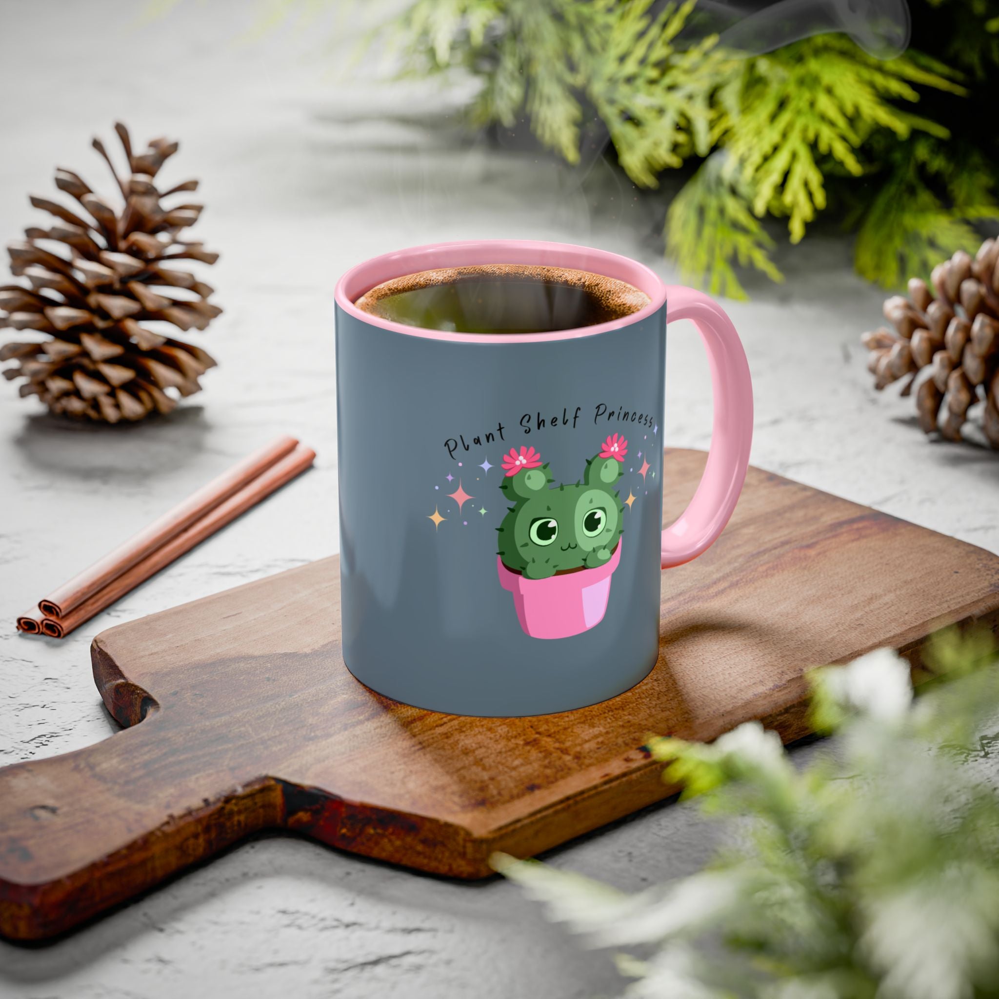 Plant Shelf Princess Ceramic Mug — Cute Cactus 11oz/15oz Gift