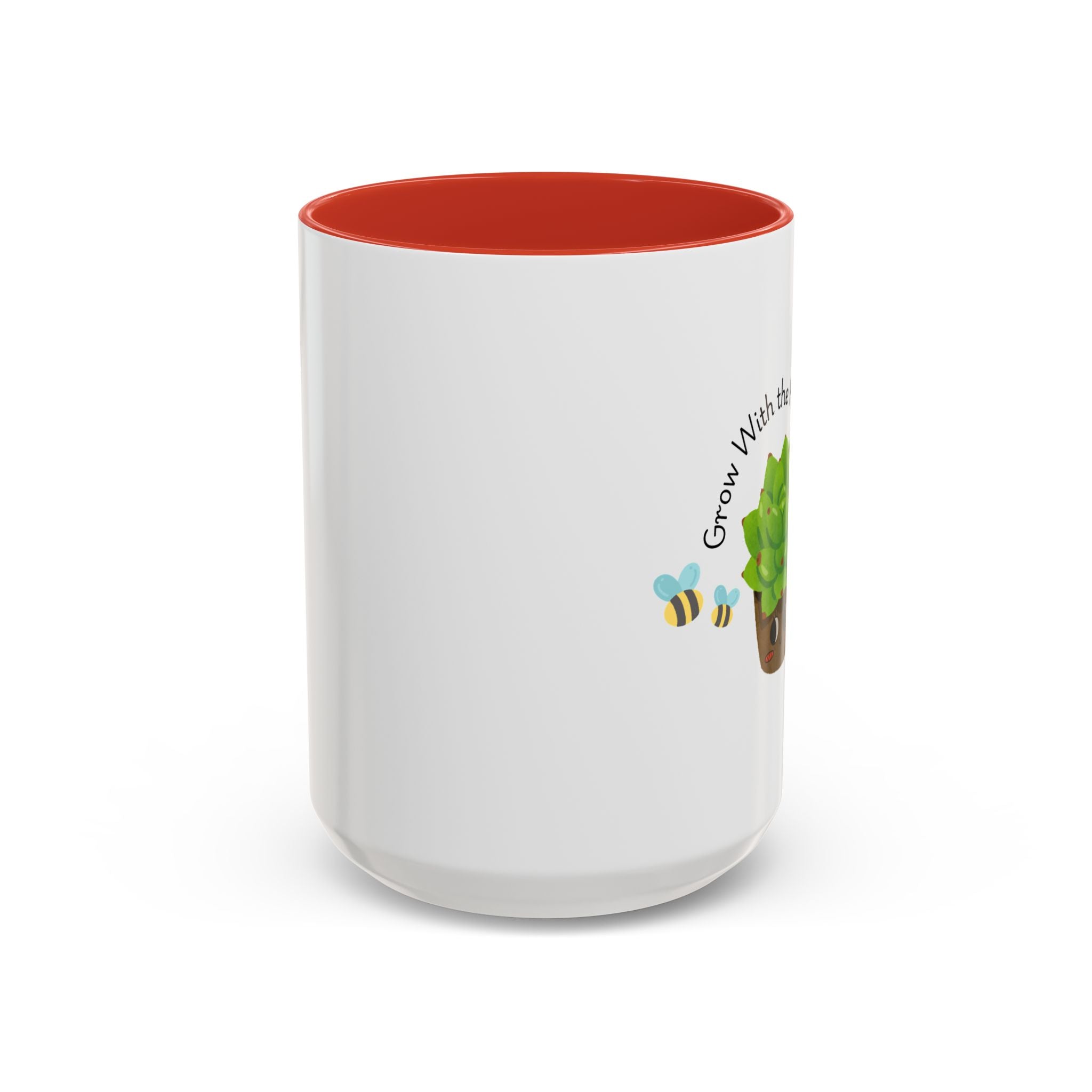 Grow With the Flow Succulent Coffee Mug - Cute Plant Lover Gift (11/15oz)