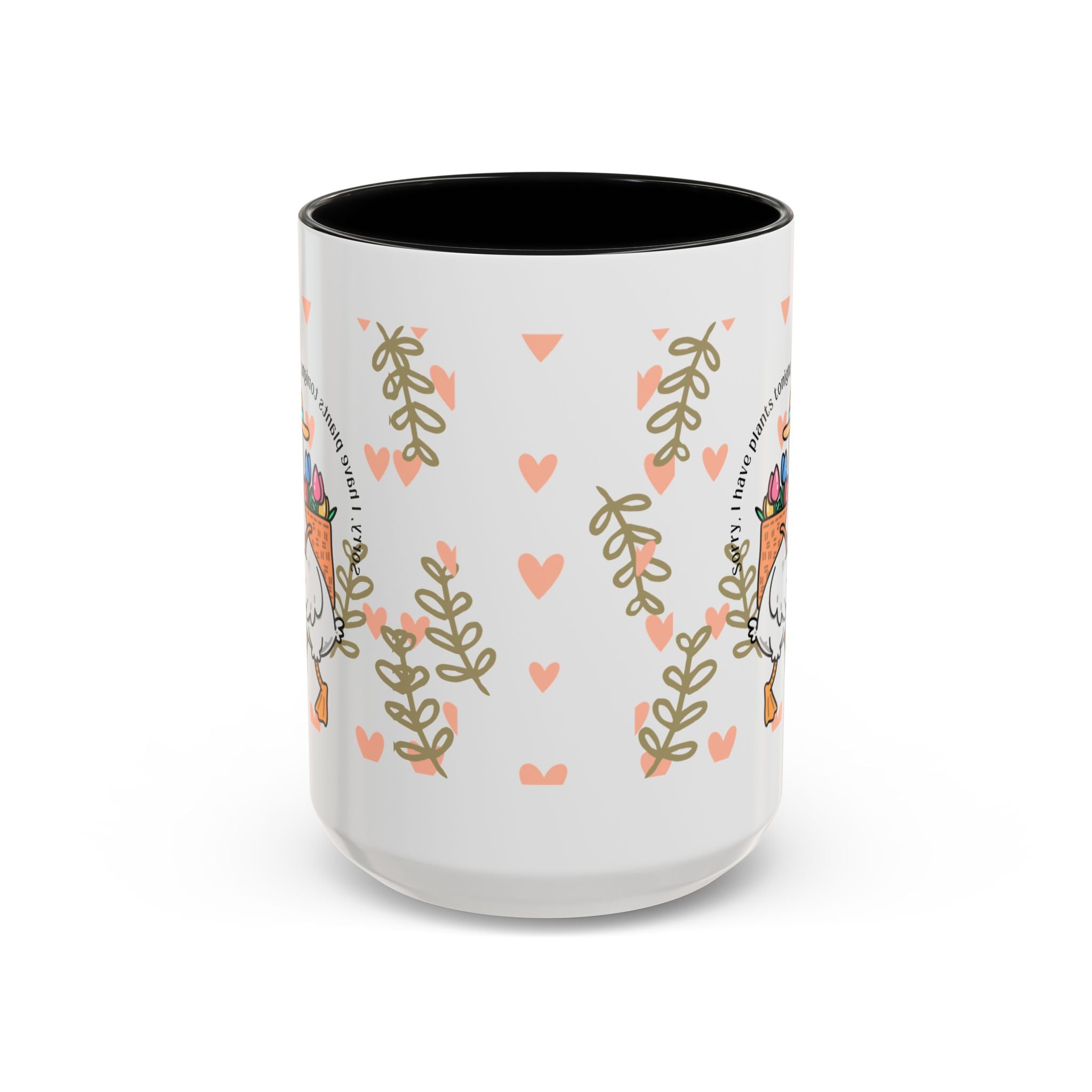 Coffee Mug — Cute Duck Carrying Plants “I Have Plants Tonight” Accent Mug