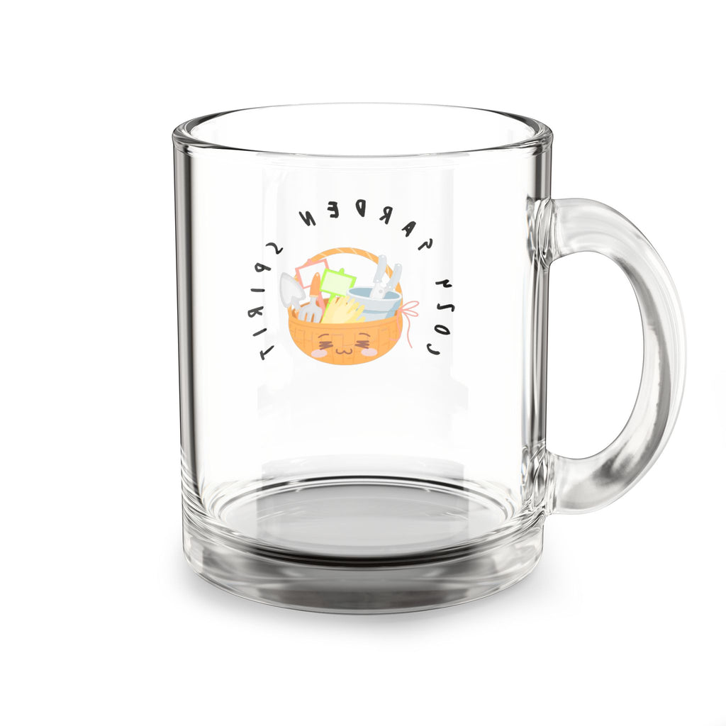 Cozy Garden Spirit Glass Mug — 10oz Cute Kawaii Planter Illustration