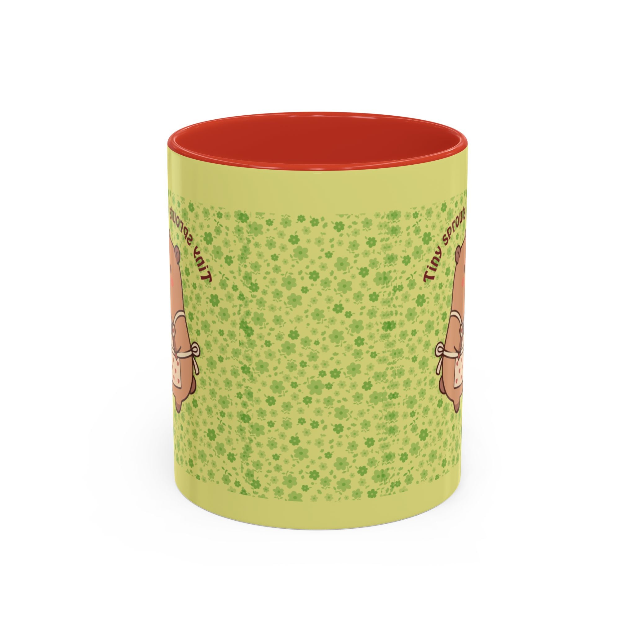 Cute ‘Tiny Sprouts’ Accent Coffee Mug – Kawaii Garden Capybara Design (11/15 oz)