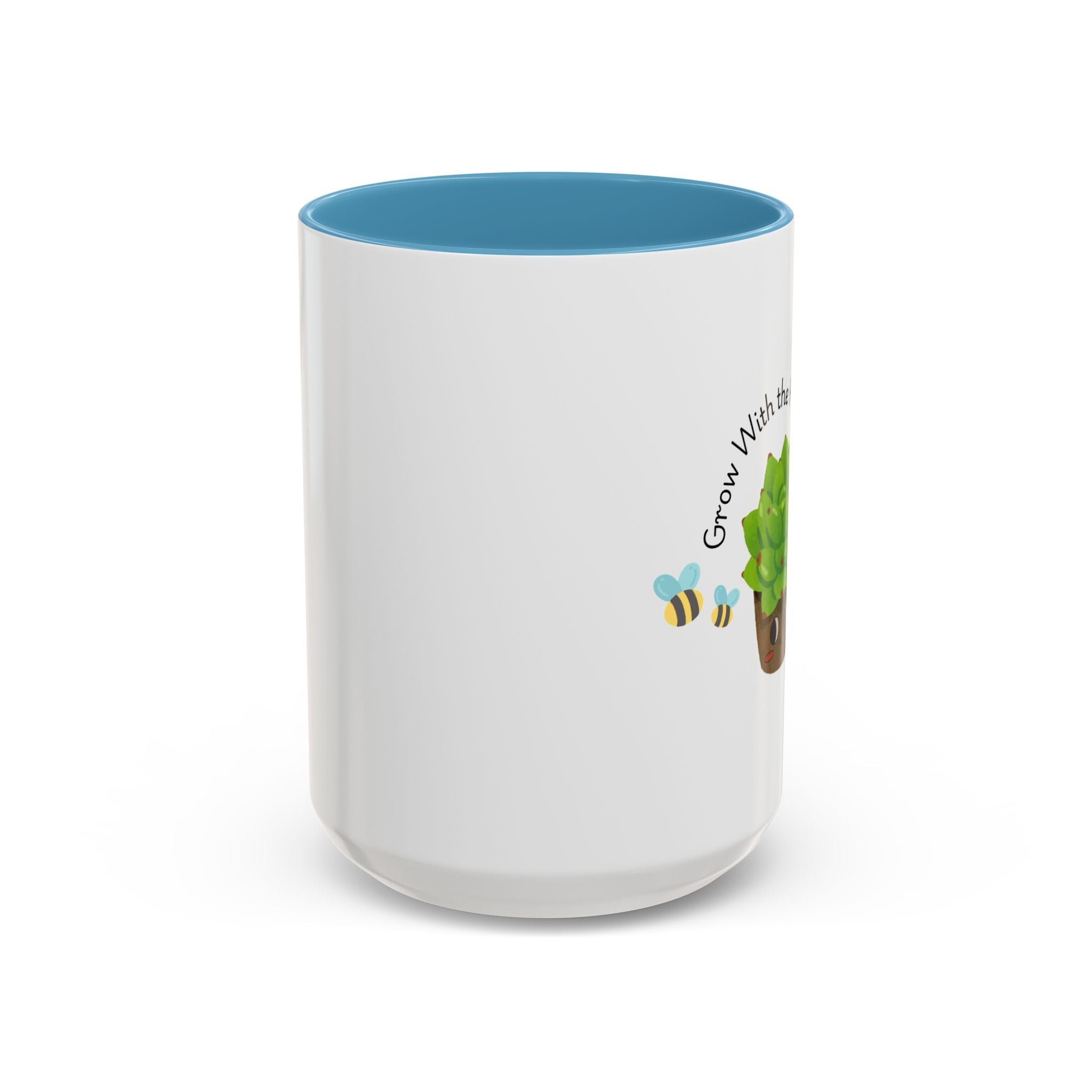 Grow With the Flow Succulent Coffee Mug - Cute Plant Lover Gift (11/15oz)
