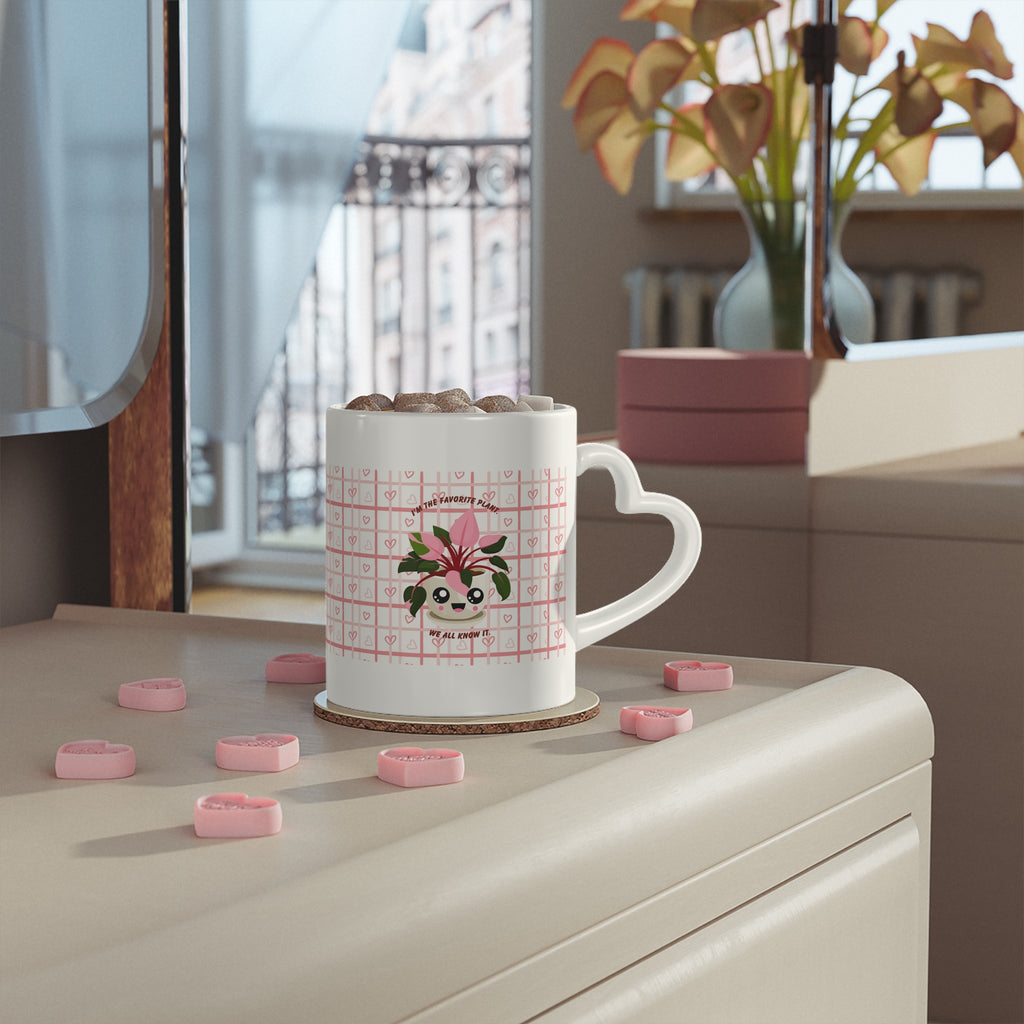 Heart Pattern Floral Mug — Romantic Valentine Coffee Cup