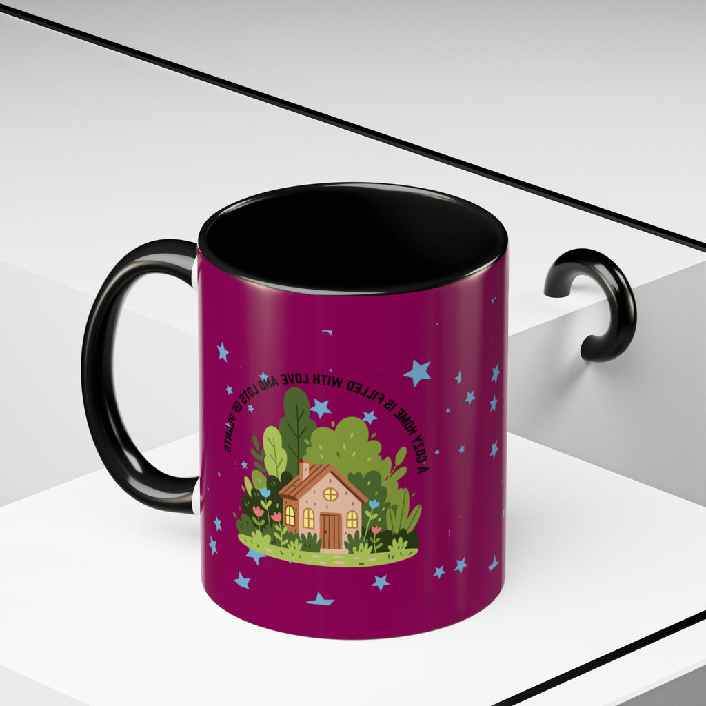 Cozy Cottage Accent Coffee Mug – 'Home Filled with Love and Light' Ceramic 11/15oz