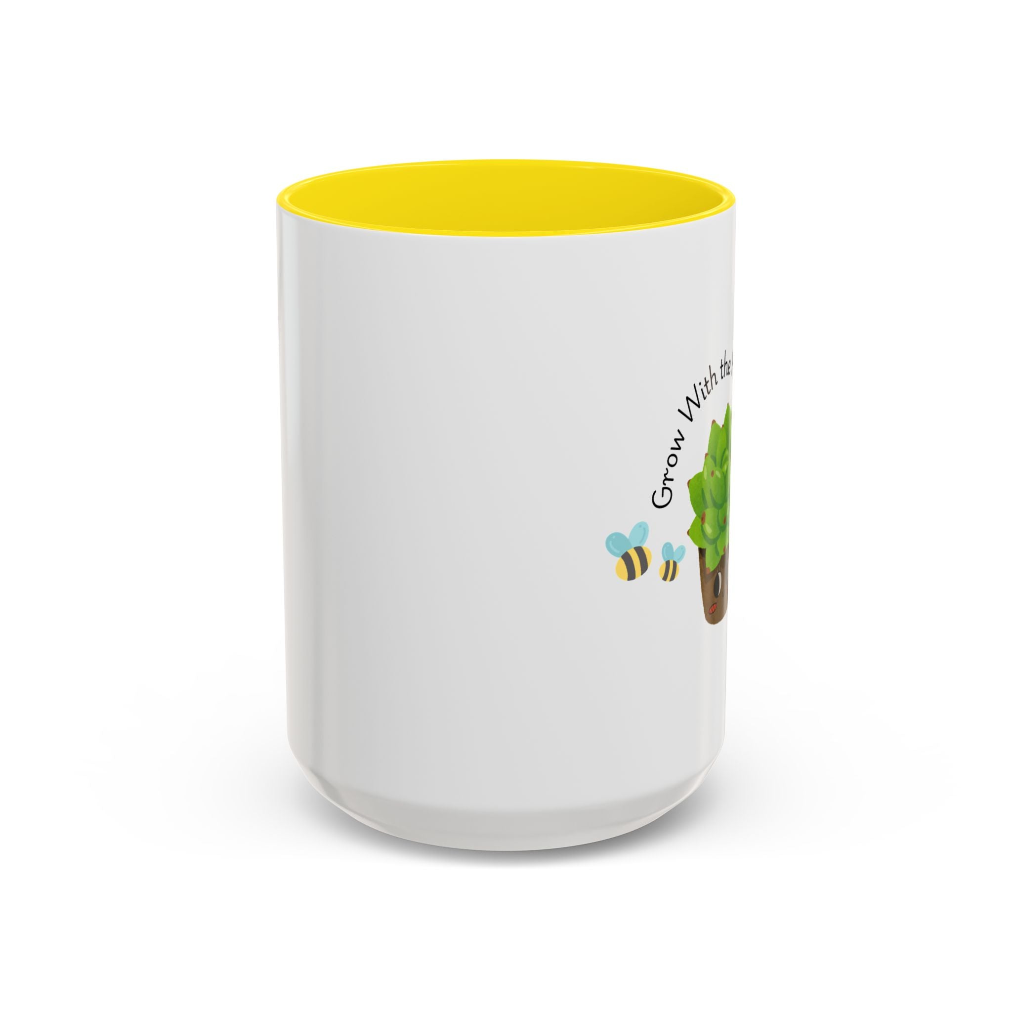 Grow With the Flow Succulent Coffee Mug - Cute Plant Lover Gift (11/15oz)