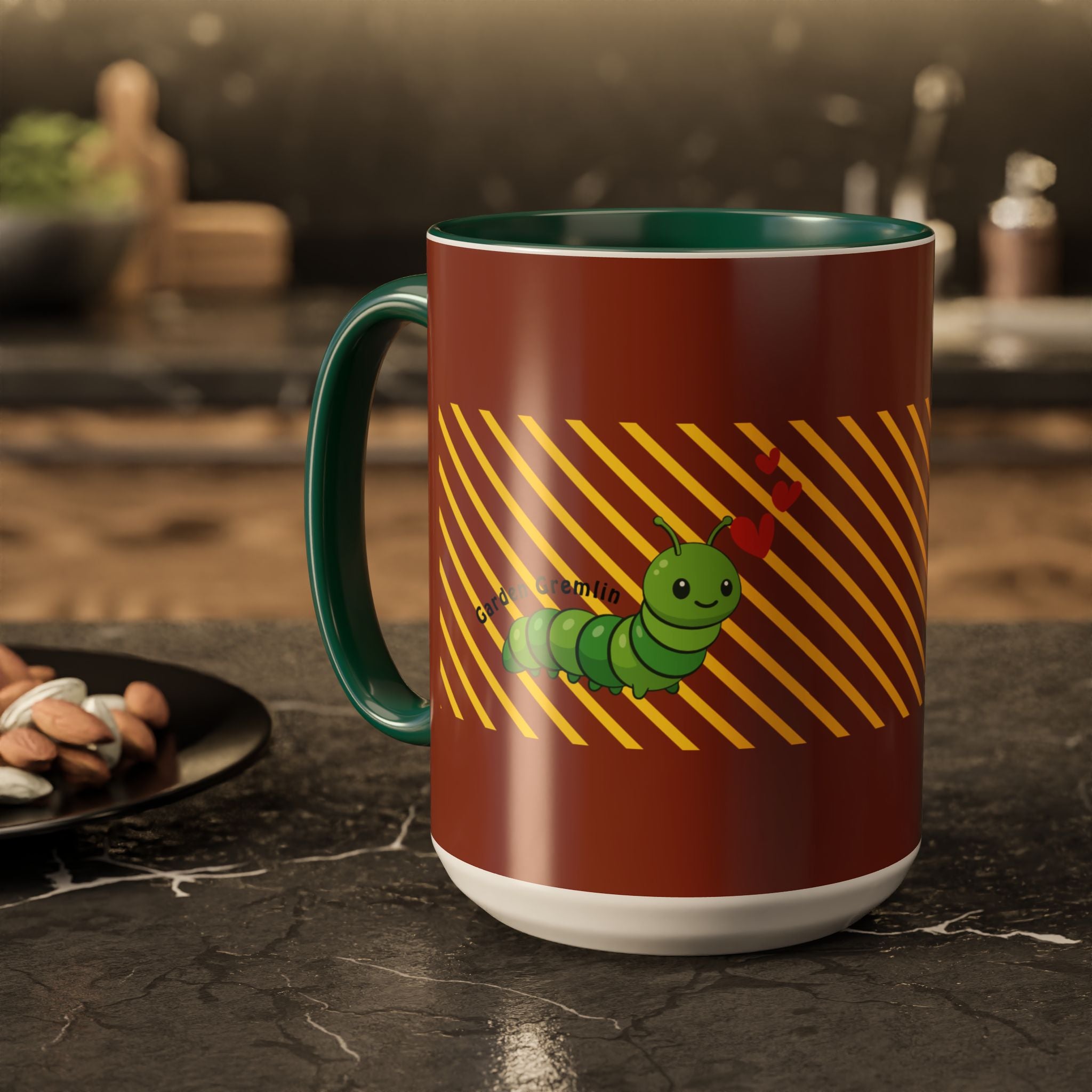 Cute Caterpillar Striped Coffee Mug (11oz, 15oz) — Colorful Novelty Tea Cup