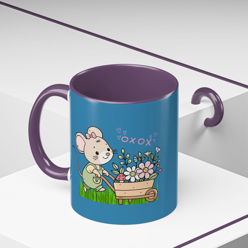 Cute Mouse Floral Coffee Mug — 'XOXO' Accent 11/15oz