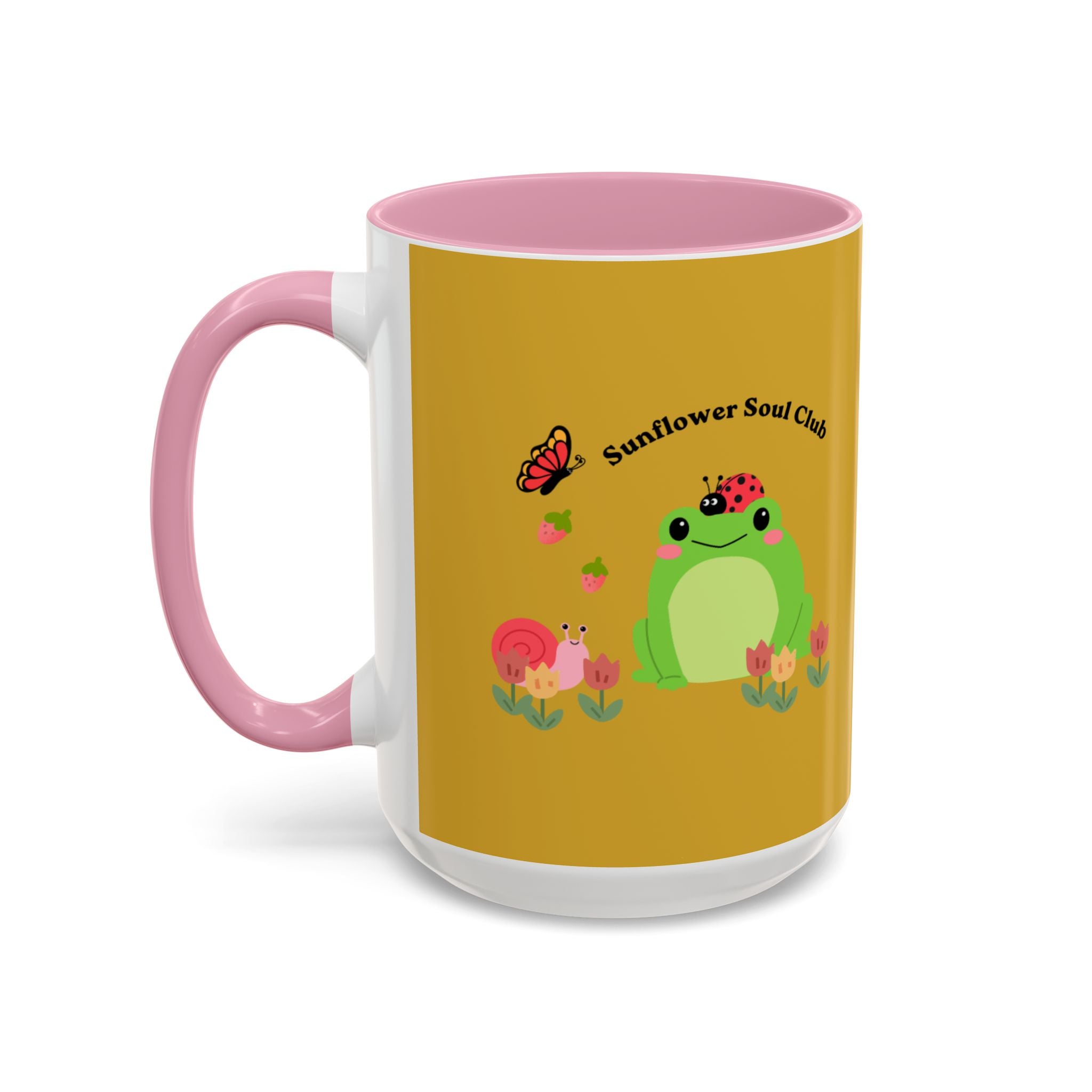 Sunflower Soul Club Frog Mug — Cute Floral Coffee Cup (11oz, 15oz)