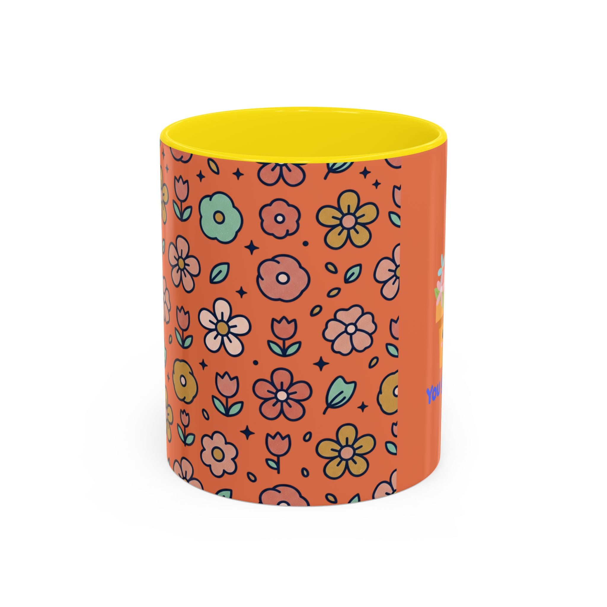 You Grow Girl Floral Coffee Mug — Cute Flower Pot Accent Mug (11oz)