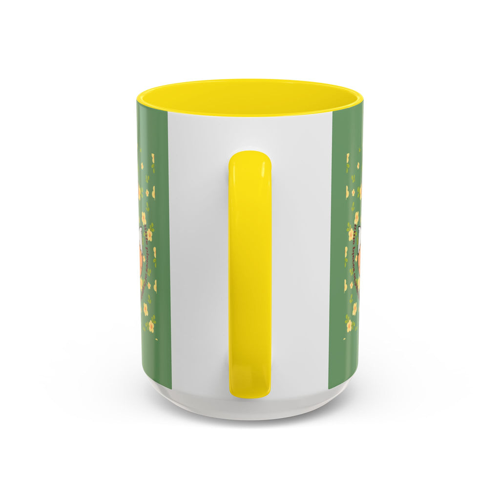Cute Fox Floral Coffee Mug – Cute Fox Holding Potted Plant Accent Mug