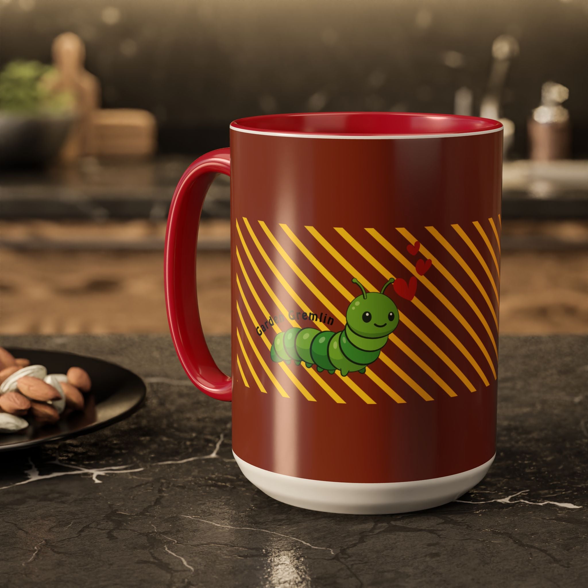 Cute Caterpillar Striped Coffee Mug (11oz, 15oz) — Colorful Novelty Tea Cup