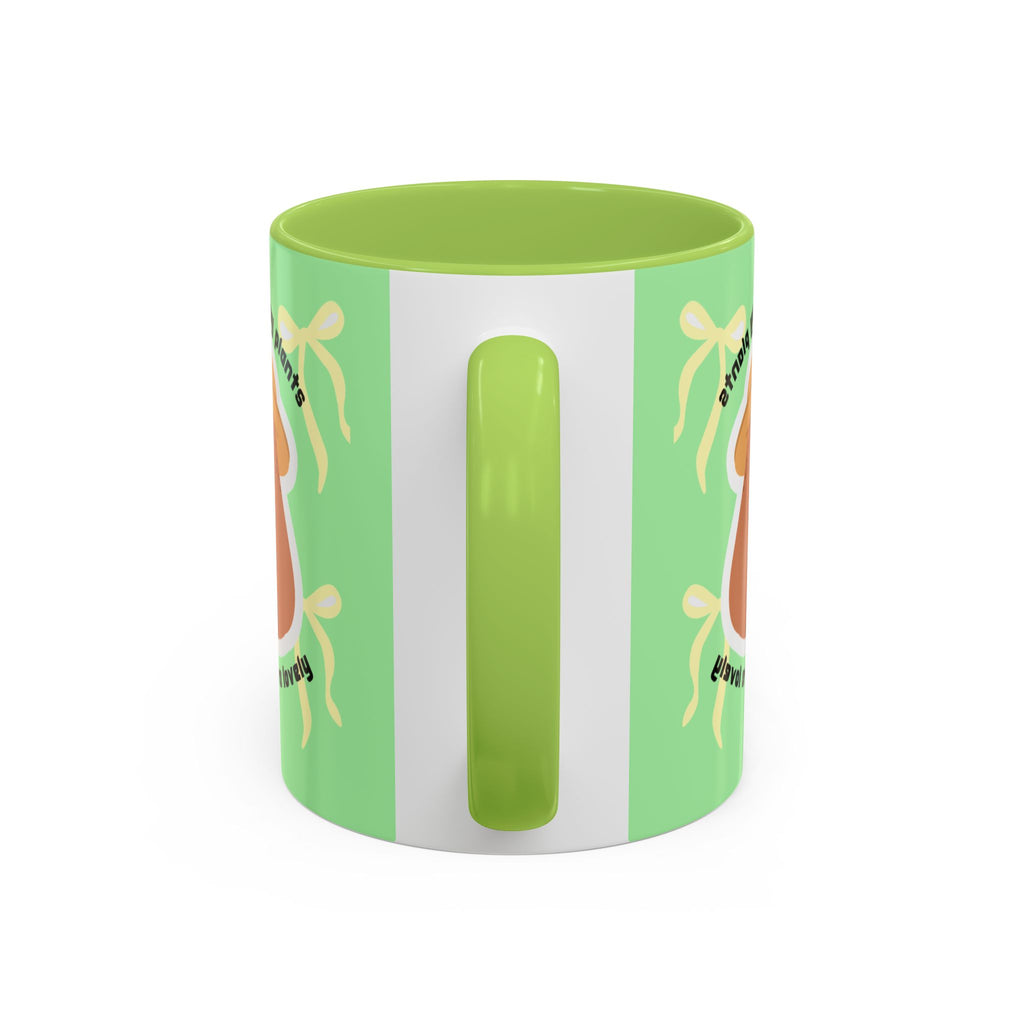 Accent Coffee Mug - Cute Bear Watering Plants ‘Cute Pots and Happy Plants Make Life Extra Lovely’