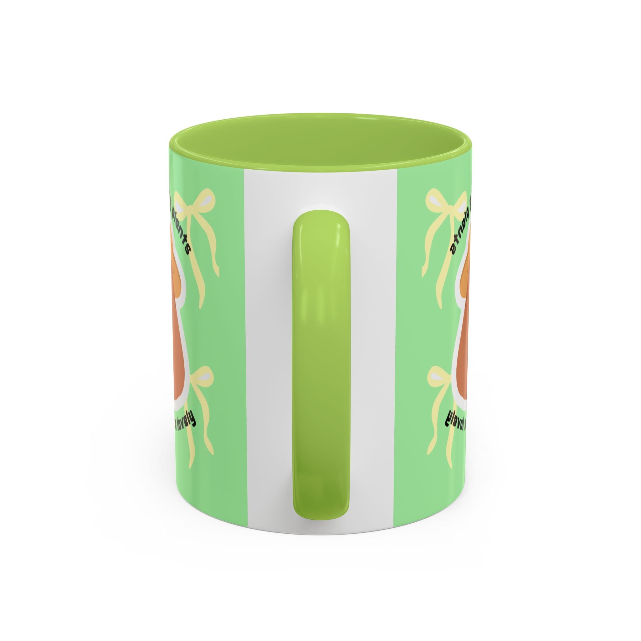 Accent Coffee Mug - Cute Bear Watering Plants ‘Cute Pots and Happy Plants Make Life Extra Lovely’