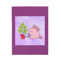 Axolotl Plant Watering Plush Blanket — Cute Pink Axolotl Gardening Throw for Kids & Animal Lovers