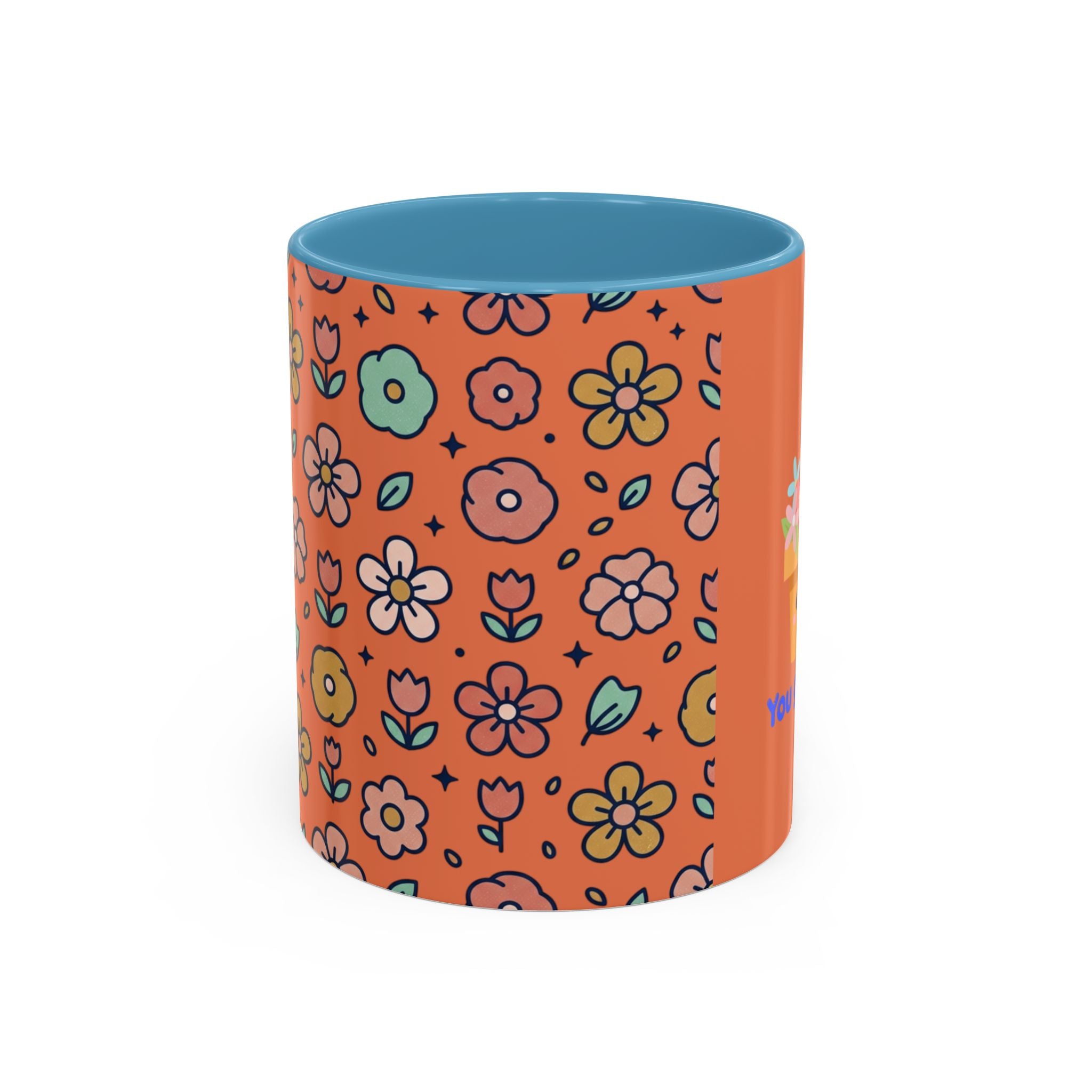 You Grow Girl Floral Coffee Mug — Cute Flower Pot Accent Mug (11oz)