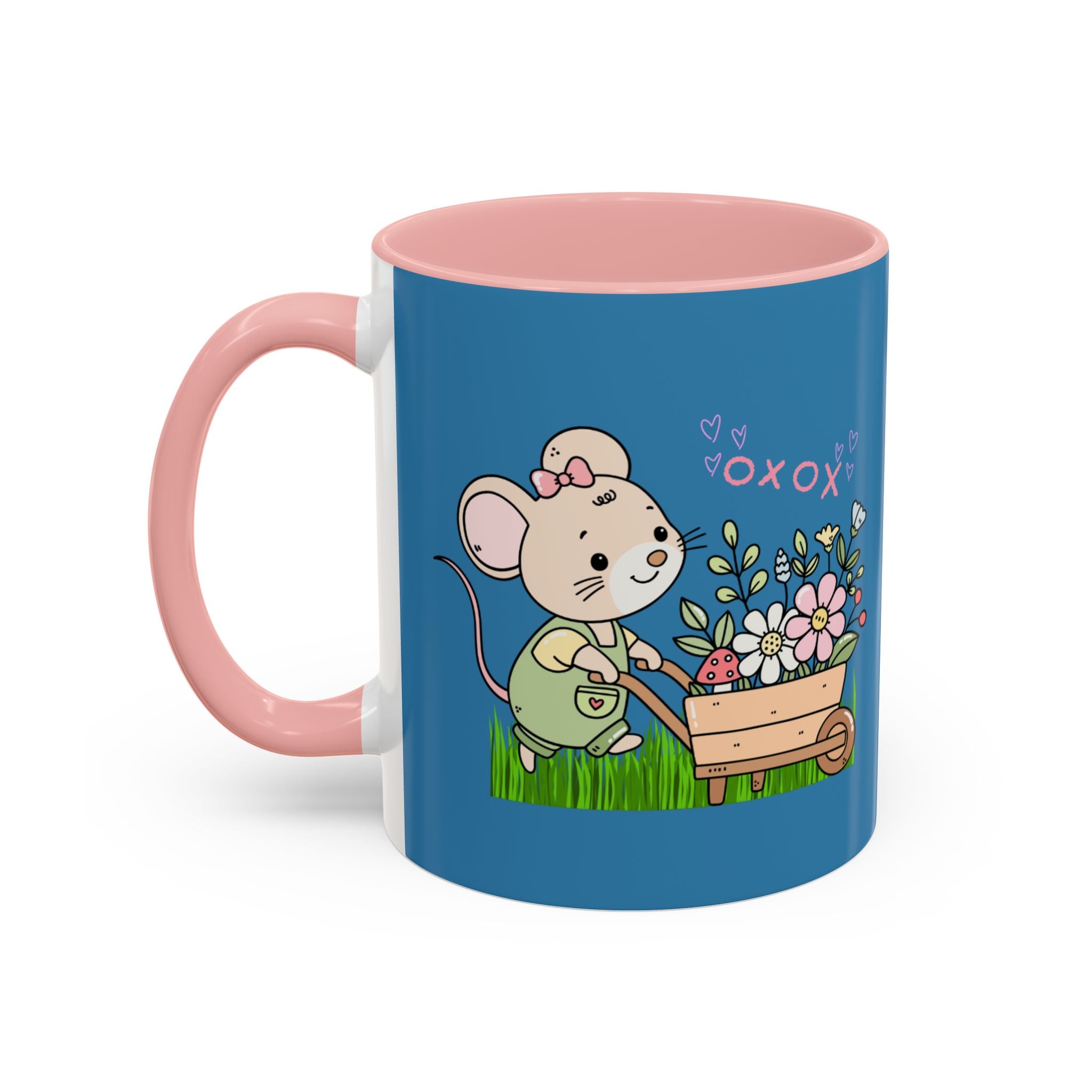 Cute Mouse Floral Coffee Mug — 'XOXO' Accent 11/15oz