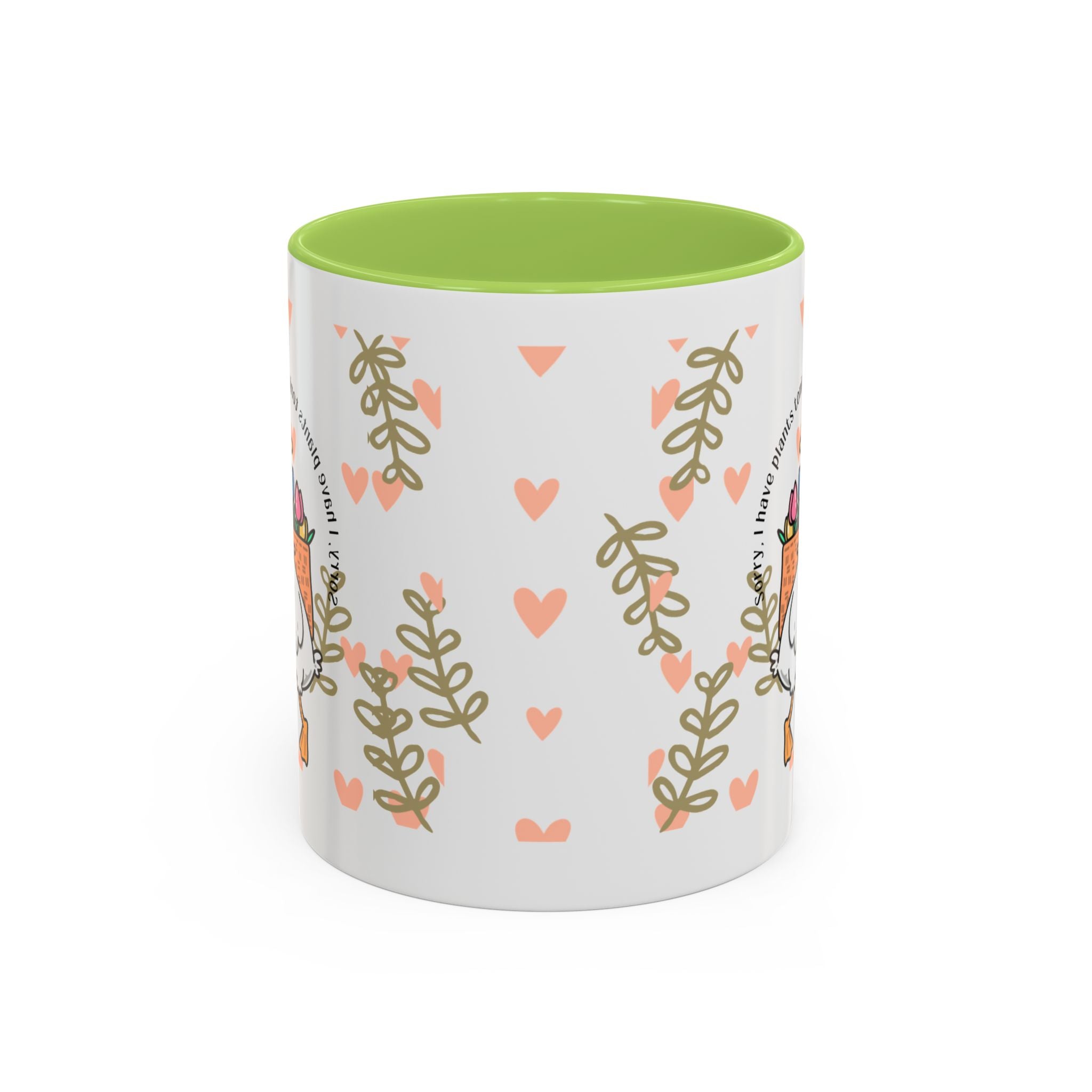 Coffee Mug — Cute Duck Carrying Plants “I Have Plants Tonight” Accent Mug
