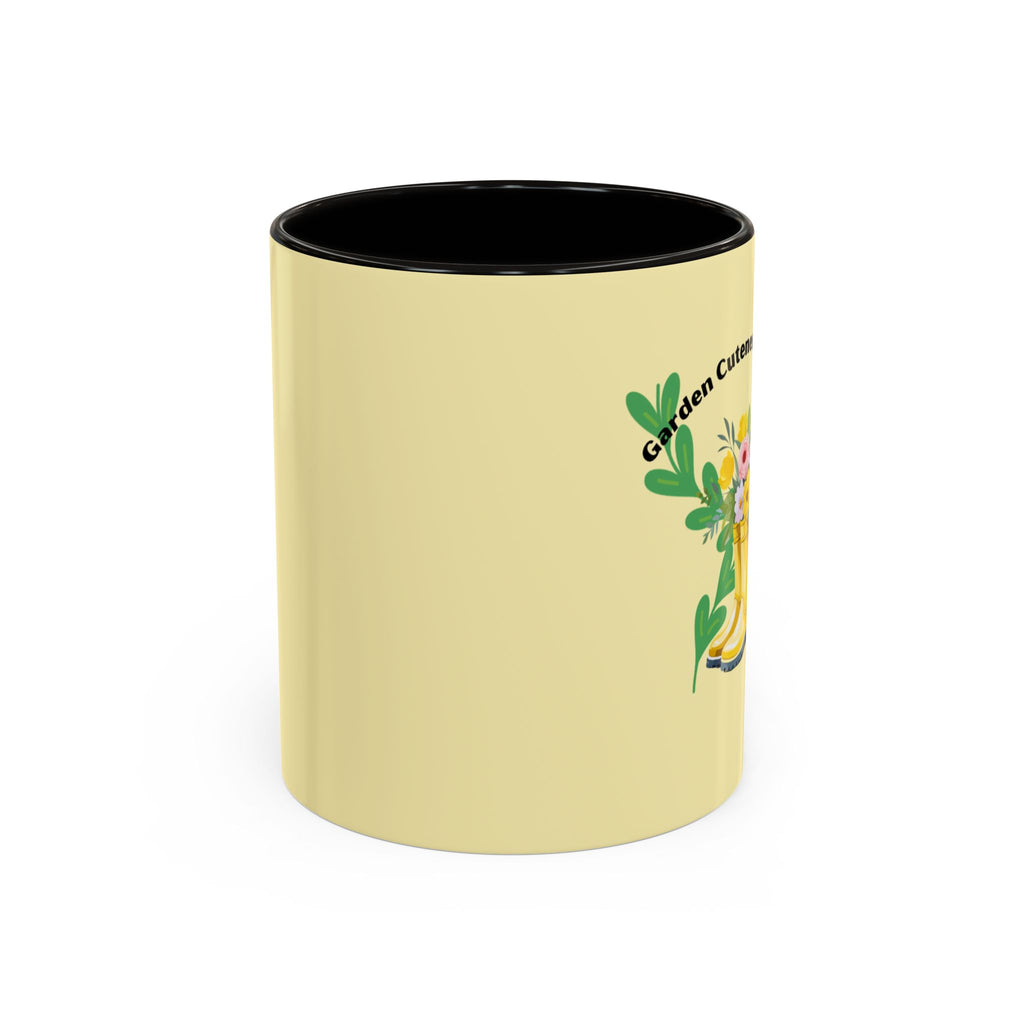Yellow Rain Boot Floral Mug — “Garden Cuteness Growing” Coffee Cup (11oz/15oz)