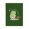 Cute Frog 'Planting My Happiness' Velveteen Plush Blanket
