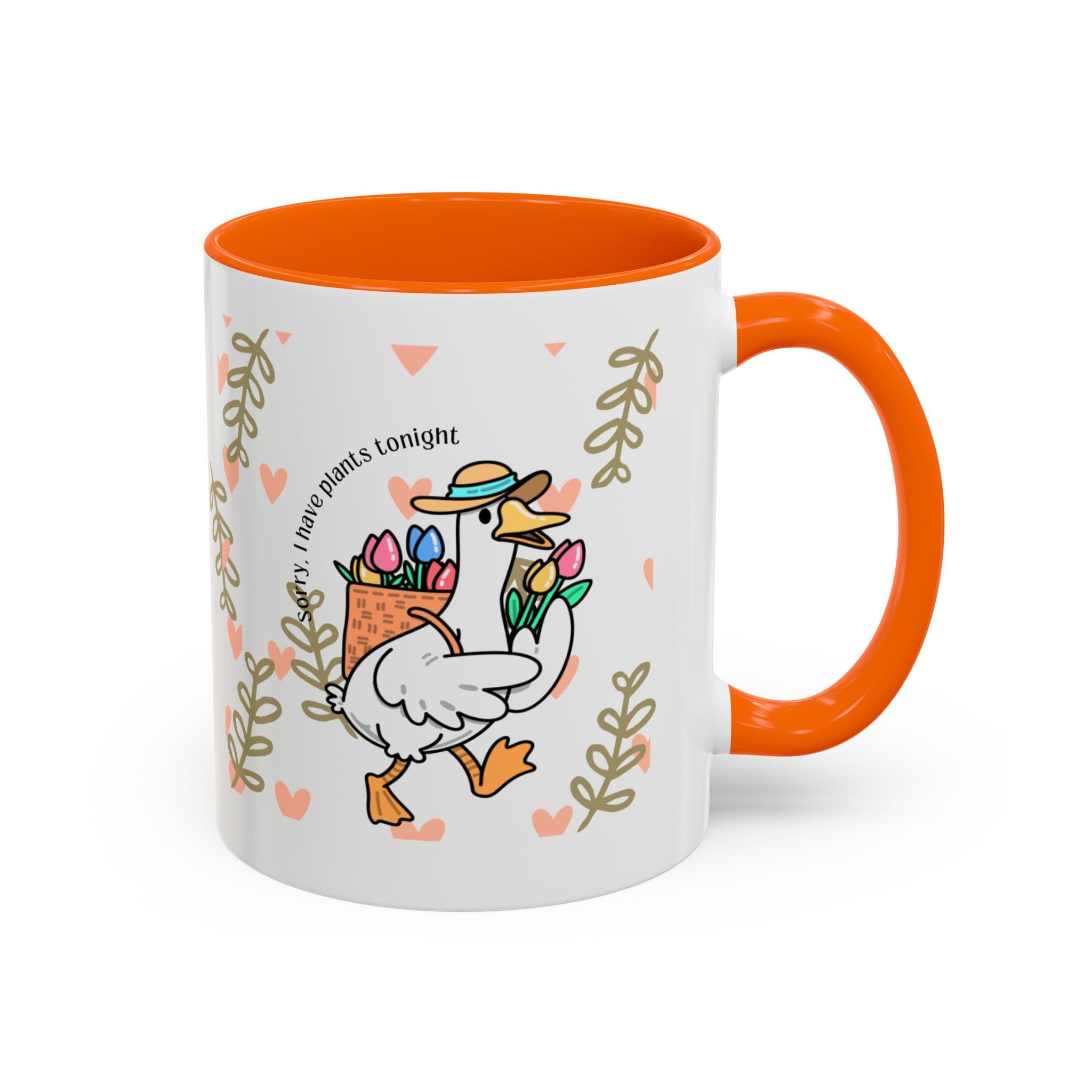 Coffee Mug — Cute Duck Carrying Plants “I Have Plants Tonight” Accent Mug