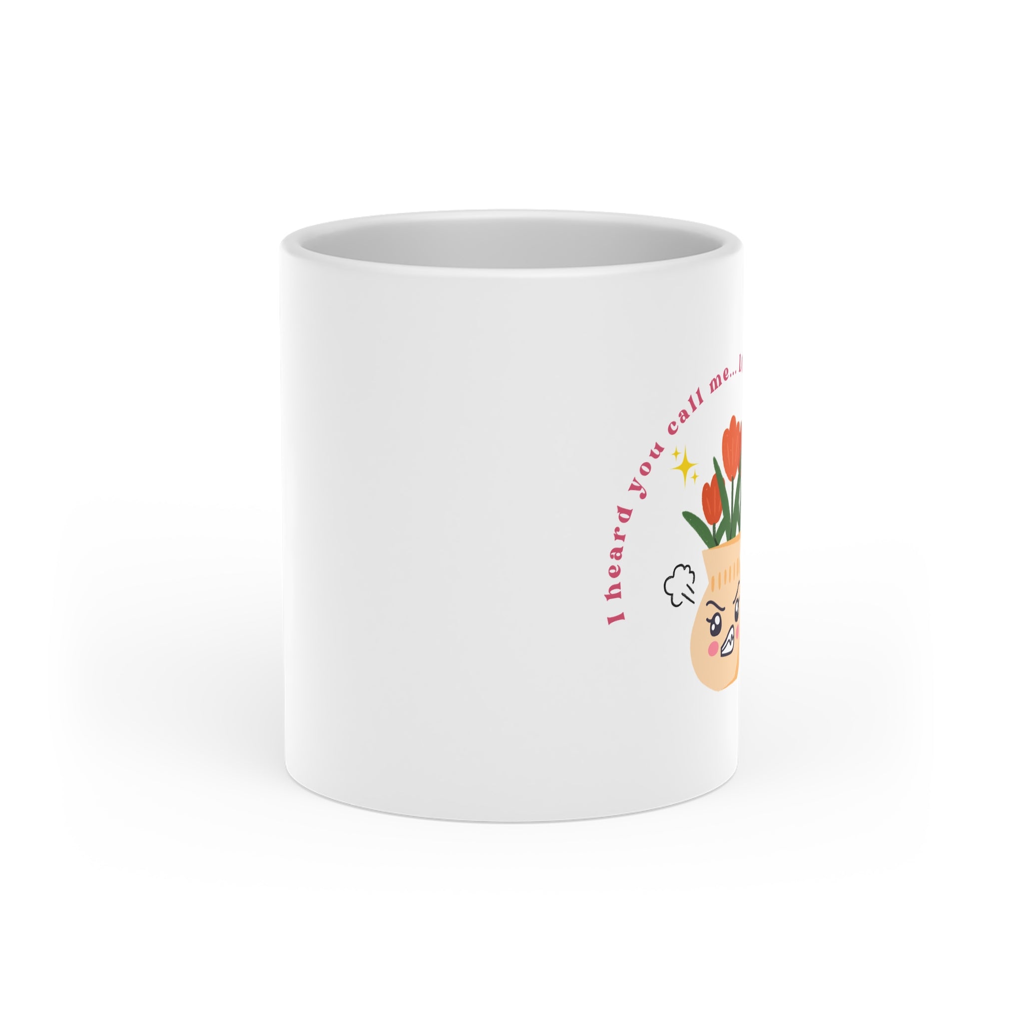 Heart-Shaped Mug - Cute Angry Flower Pot