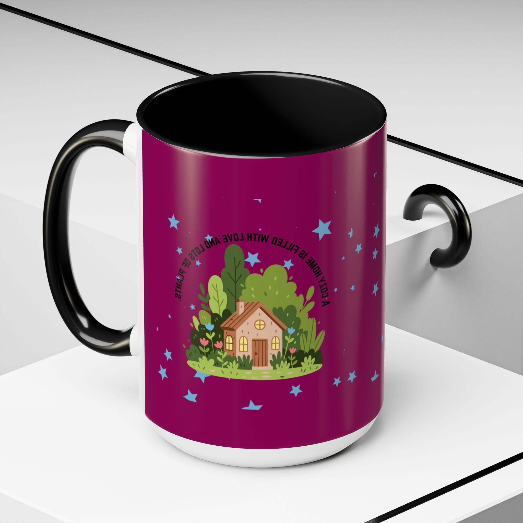 Cozy Cottage Accent Coffee Mug – 'Home Filled with Love and Light' Ceramic 11/15oz