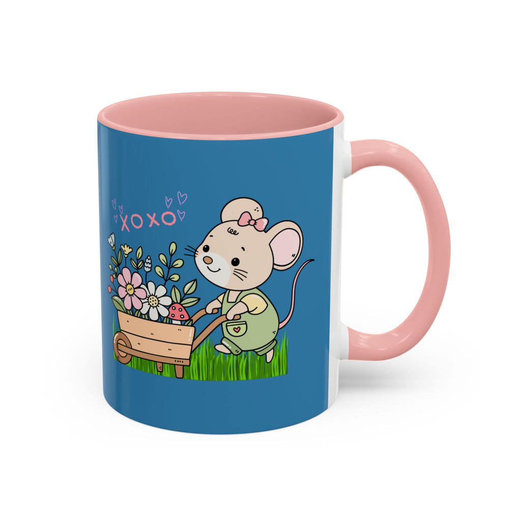Cute Mouse Floral Coffee Mug — 'XOXO' Accent 11/15oz