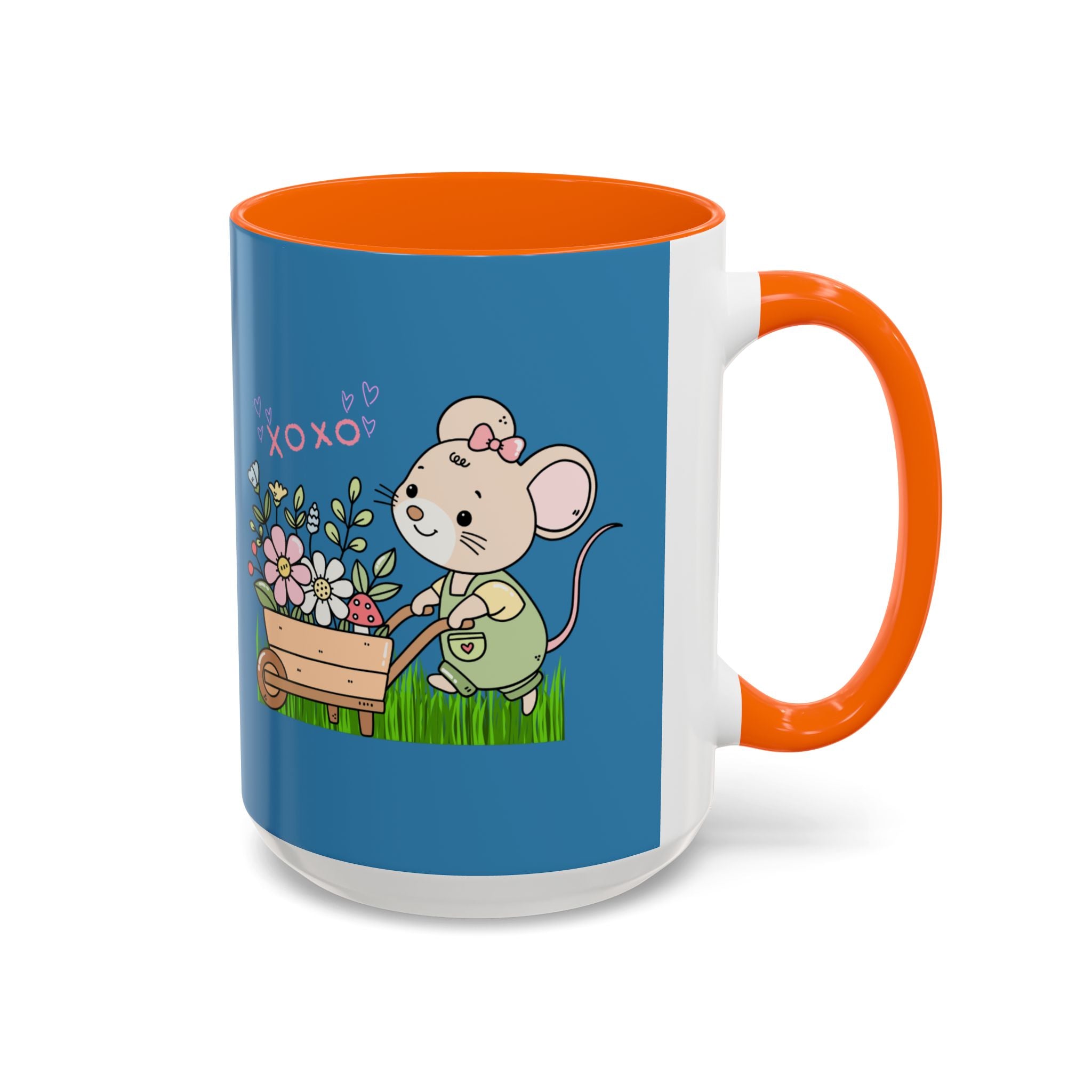 Cute Mouse Floral Coffee Mug — 'XOXO' Accent 11/15oz