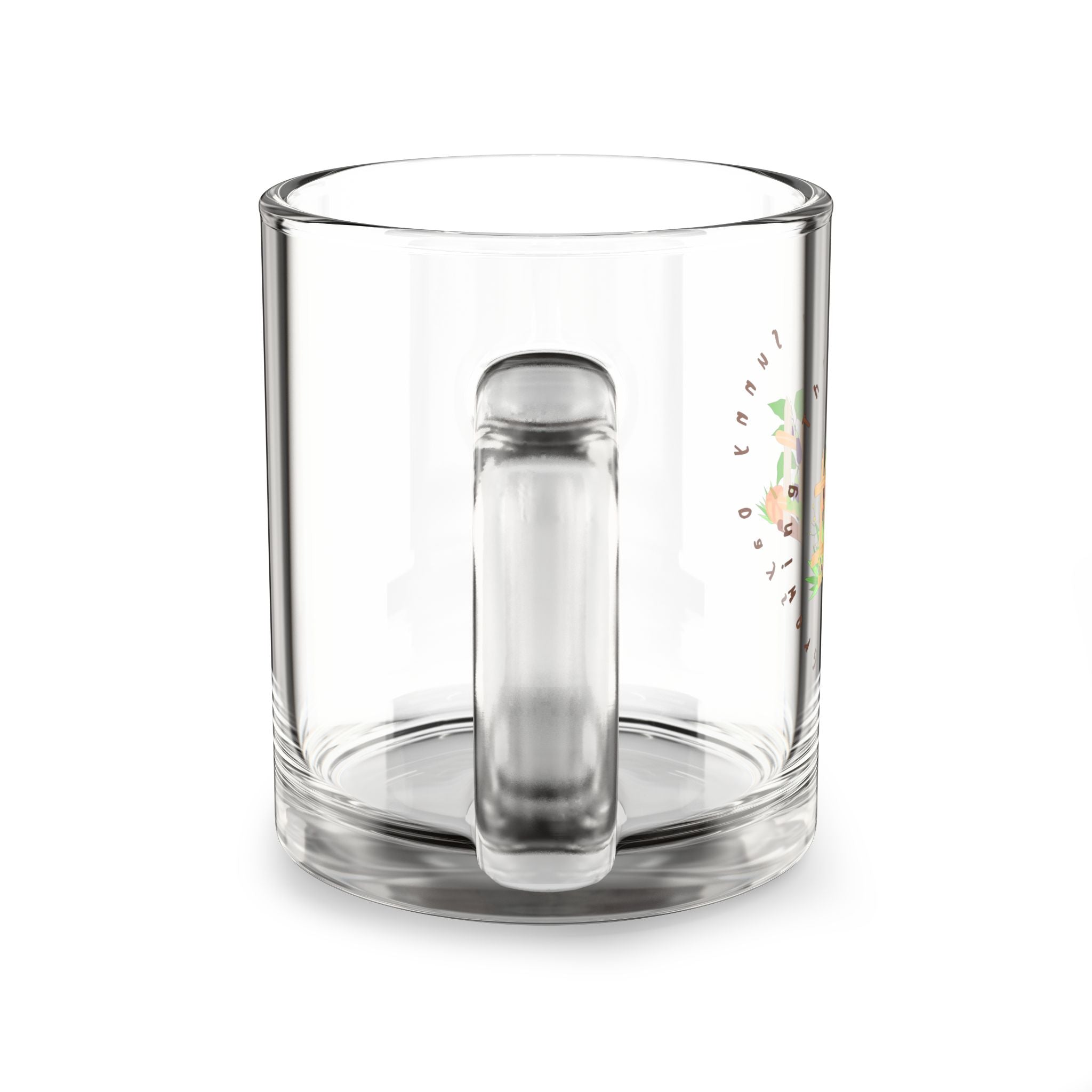 10oz Glass Mug — Sunny Garden Illustration "Growing Through Sunny Days"