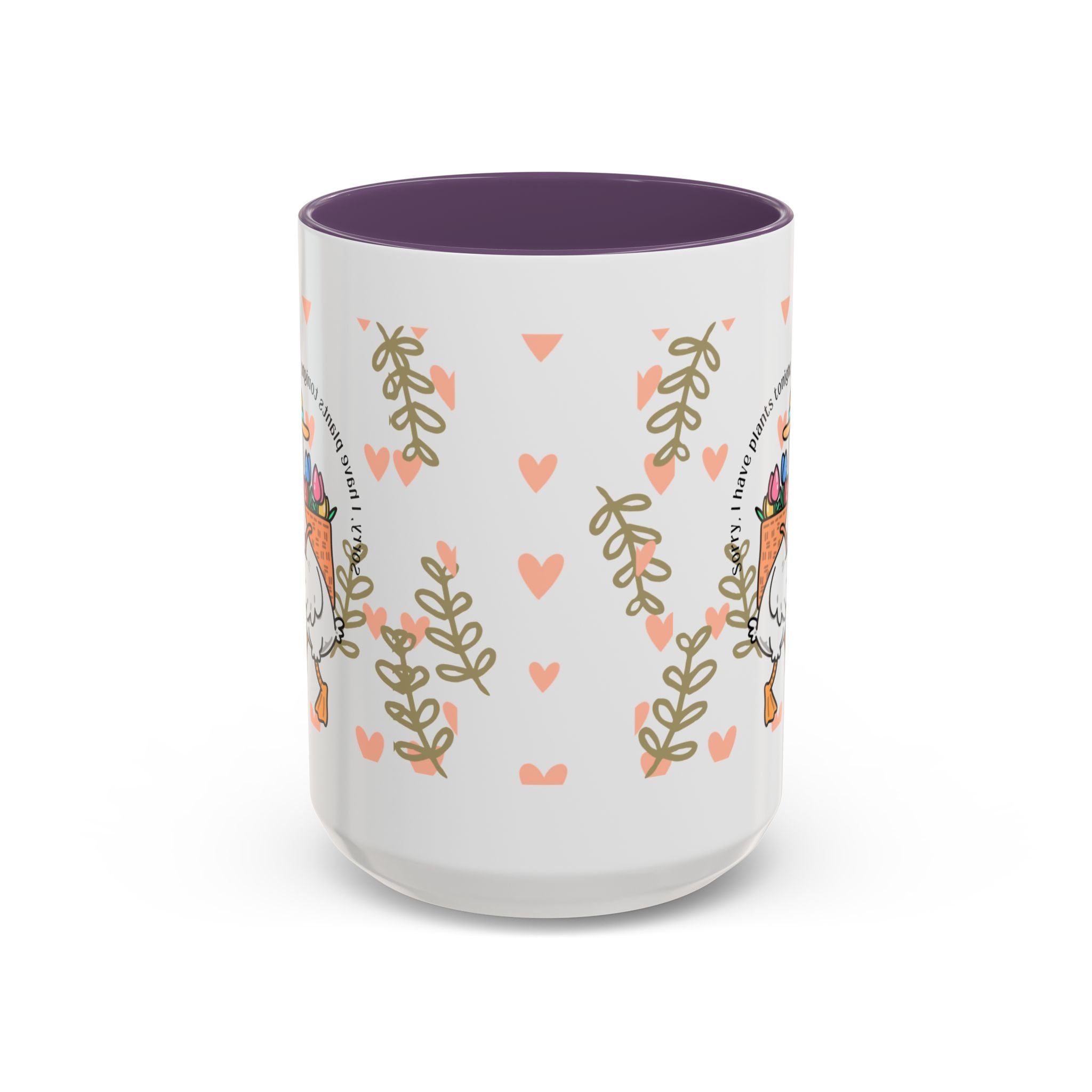 Coffee Mug — Cute Duck Carrying Plants “I Have Plants Tonight” Accent Mug