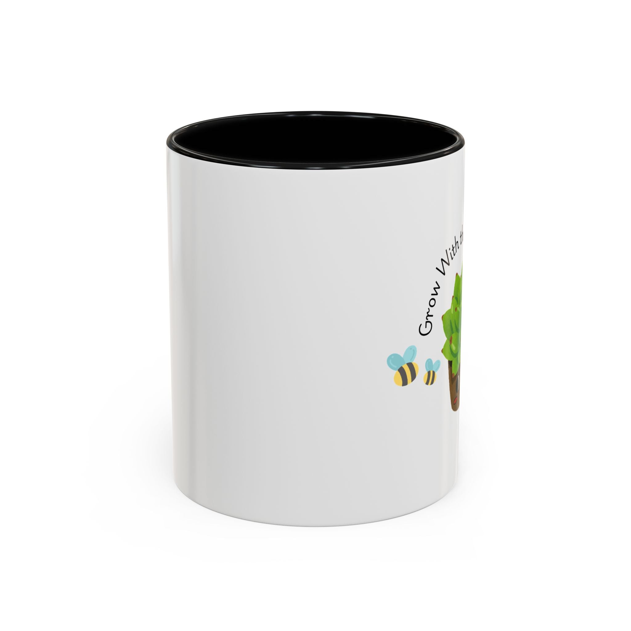 Grow With the Flow Succulent Coffee Mug - Cute Plant Lover Gift (11/15oz)