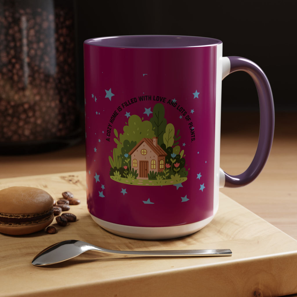 Cozy Cottage Accent Coffee Mug – 'Home Filled with Love and Light' Ceramic 11/15oz