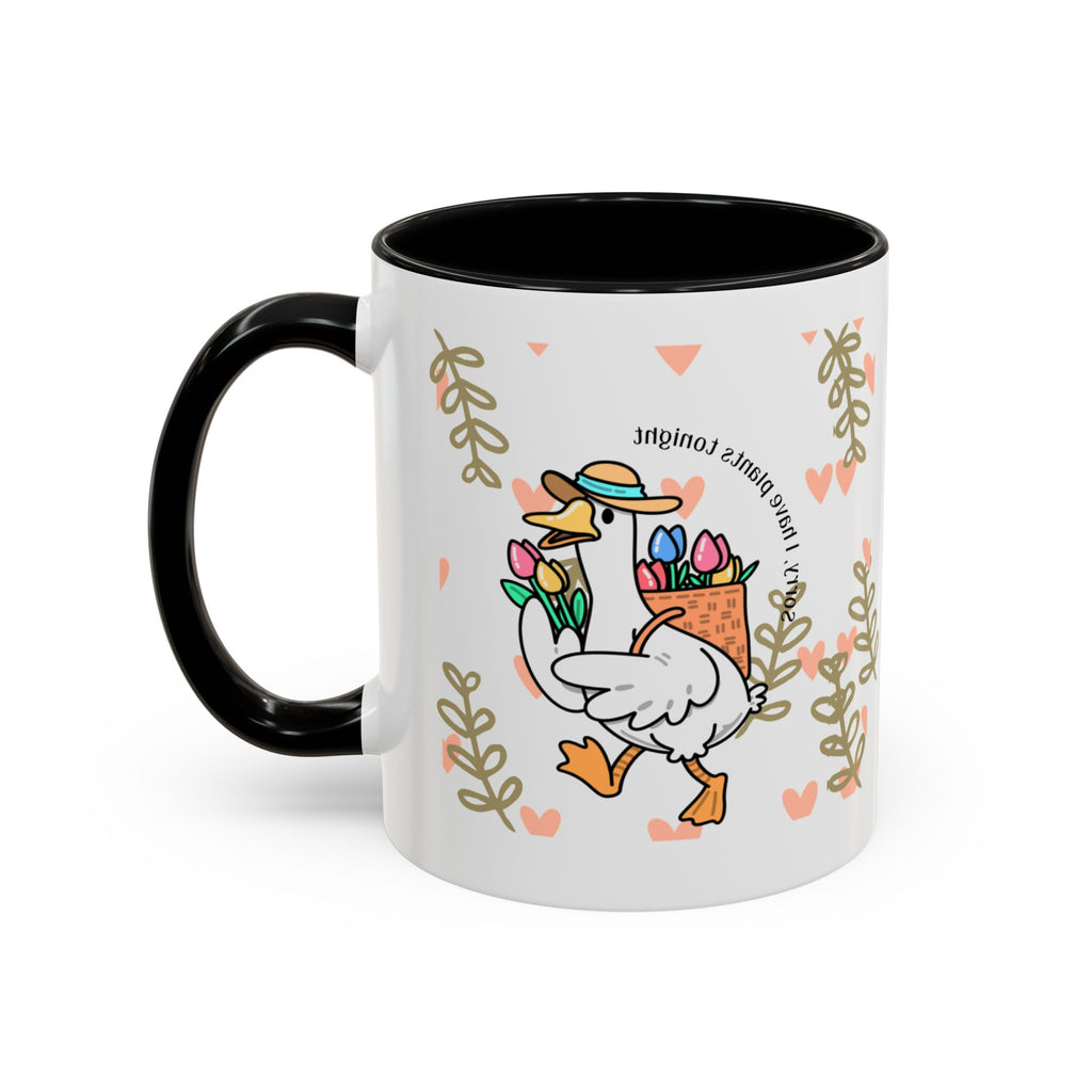 Coffee Mug — Cute Duck Carrying Plants “I Have Plants Tonight” Accent Mug