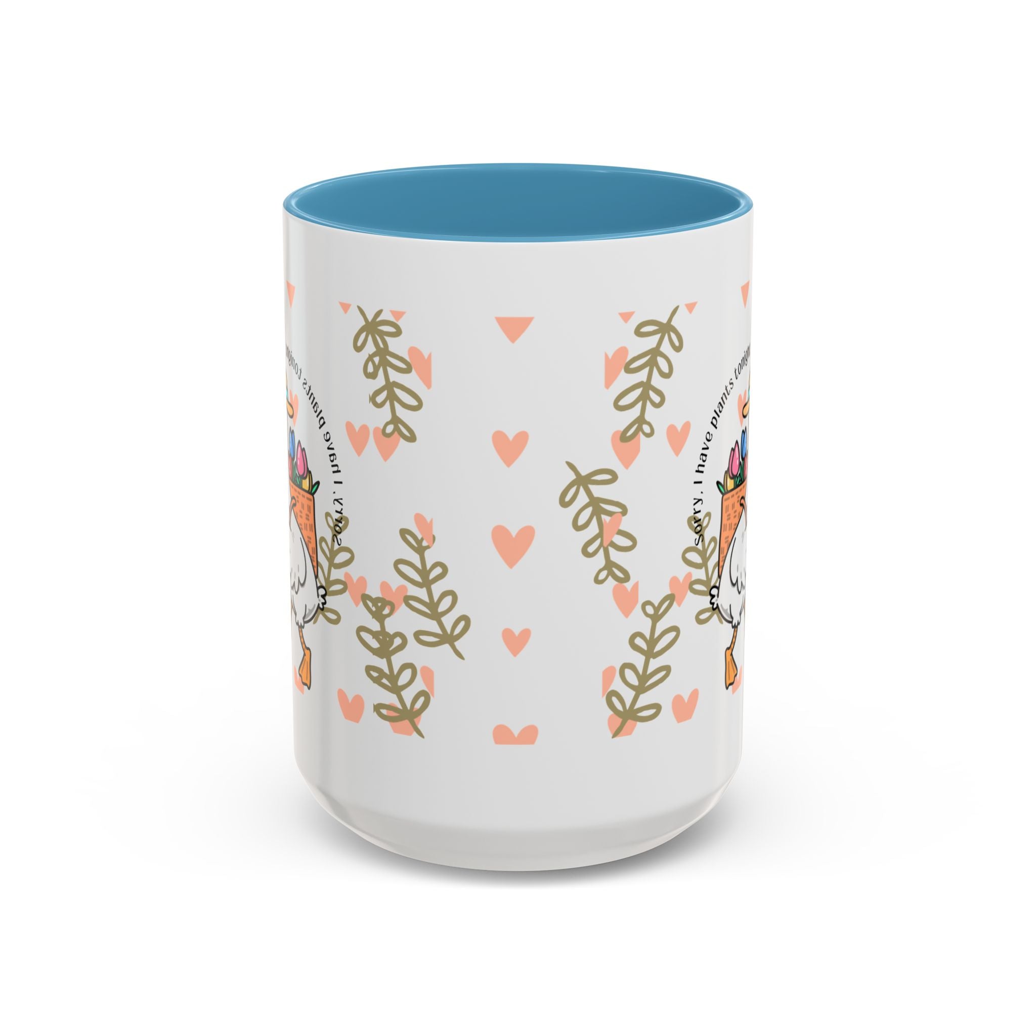 Coffee Mug — Cute Duck Carrying Plants “I Have Plants Tonight” Accent Mug