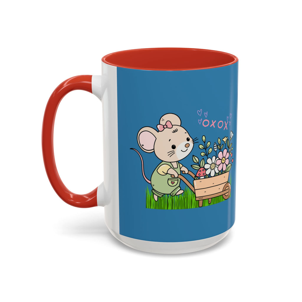 Cute Mouse Floral Coffee Mug — 'XOXO' Accent 11/15oz