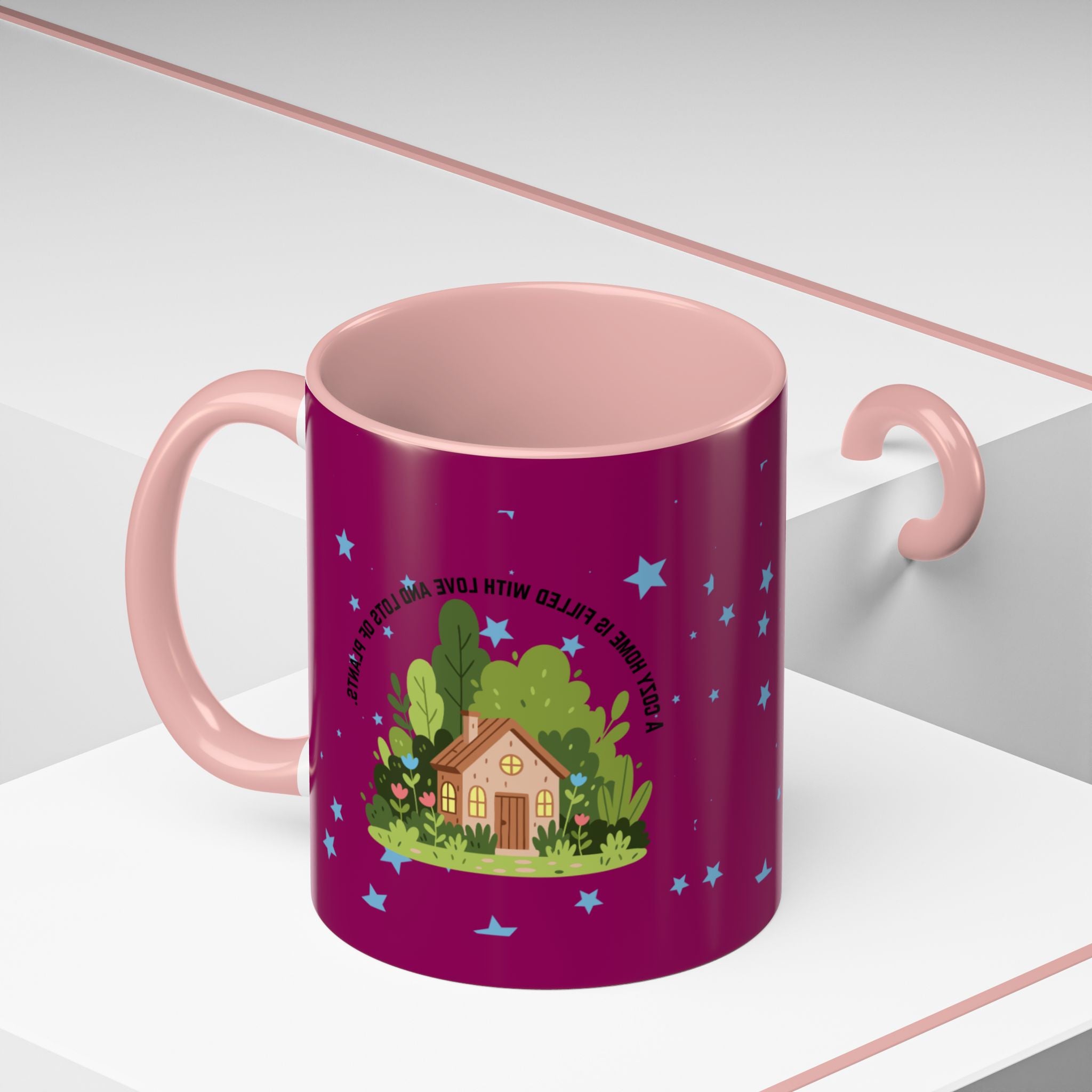 Cozy Cottage Accent Coffee Mug – 'Home Filled with Love and Light' Ceramic 11/15oz