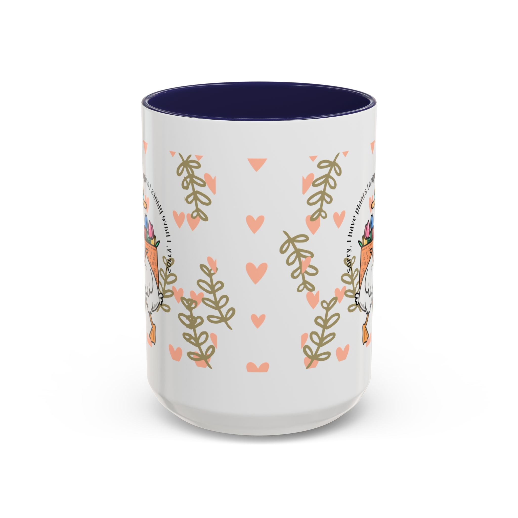 Coffee Mug — Cute Duck Carrying Plants “I Have Plants Tonight” Accent Mug