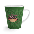 Green Botanical Latte Mug — Cute Mushroom & Leaf Coffee Cup