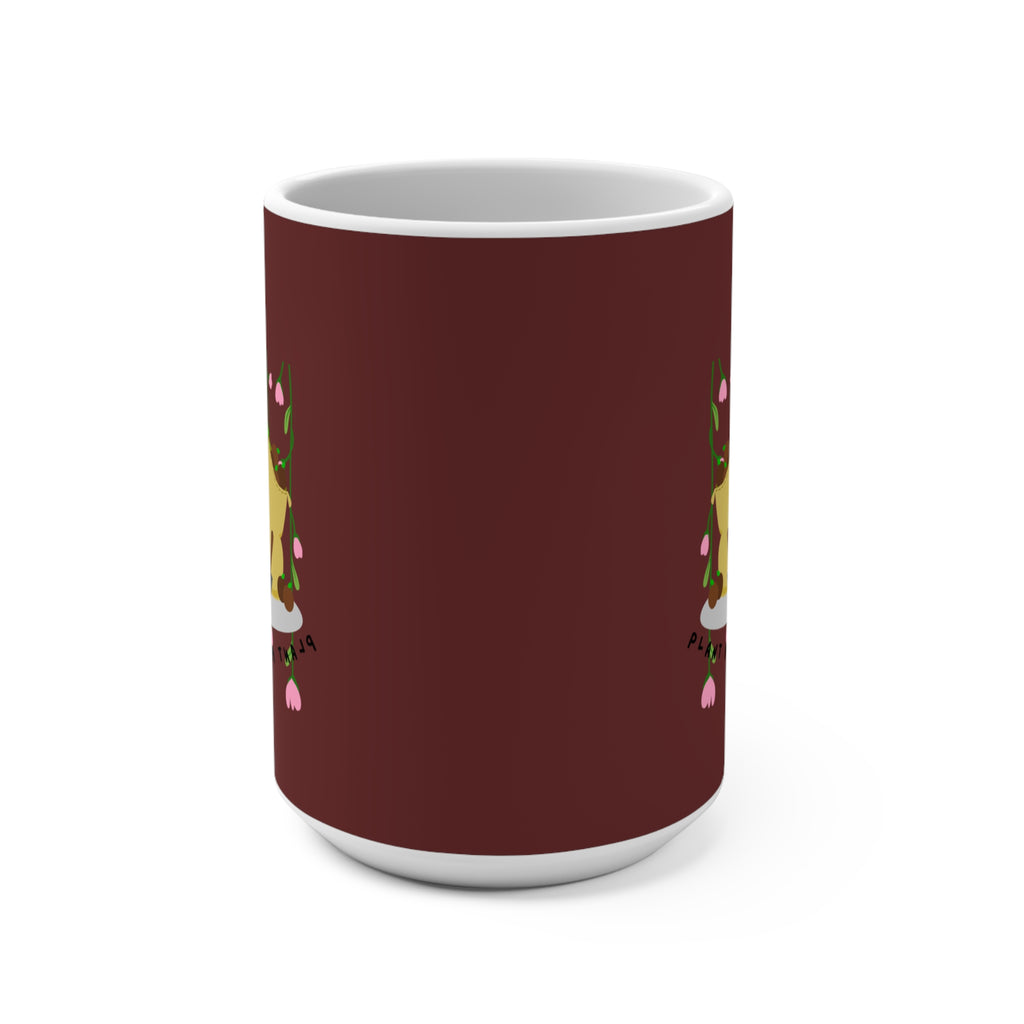 15oz Ceramic Mug — Cozy Tea & Plant Magic Design (“Best Magic Ever”)