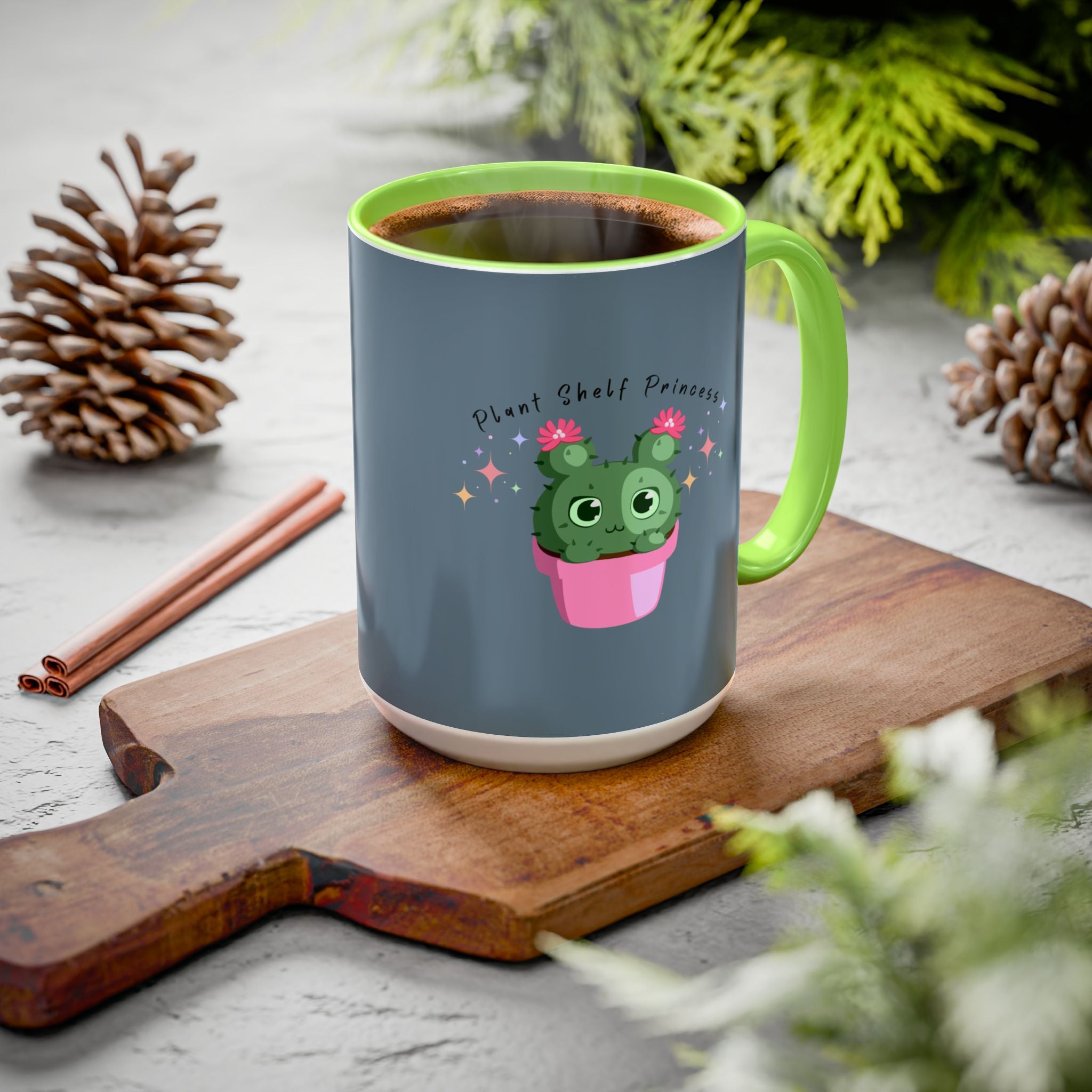 Plant Shelf Princess Ceramic Mug — Cute Cactus 11oz/15oz Gift