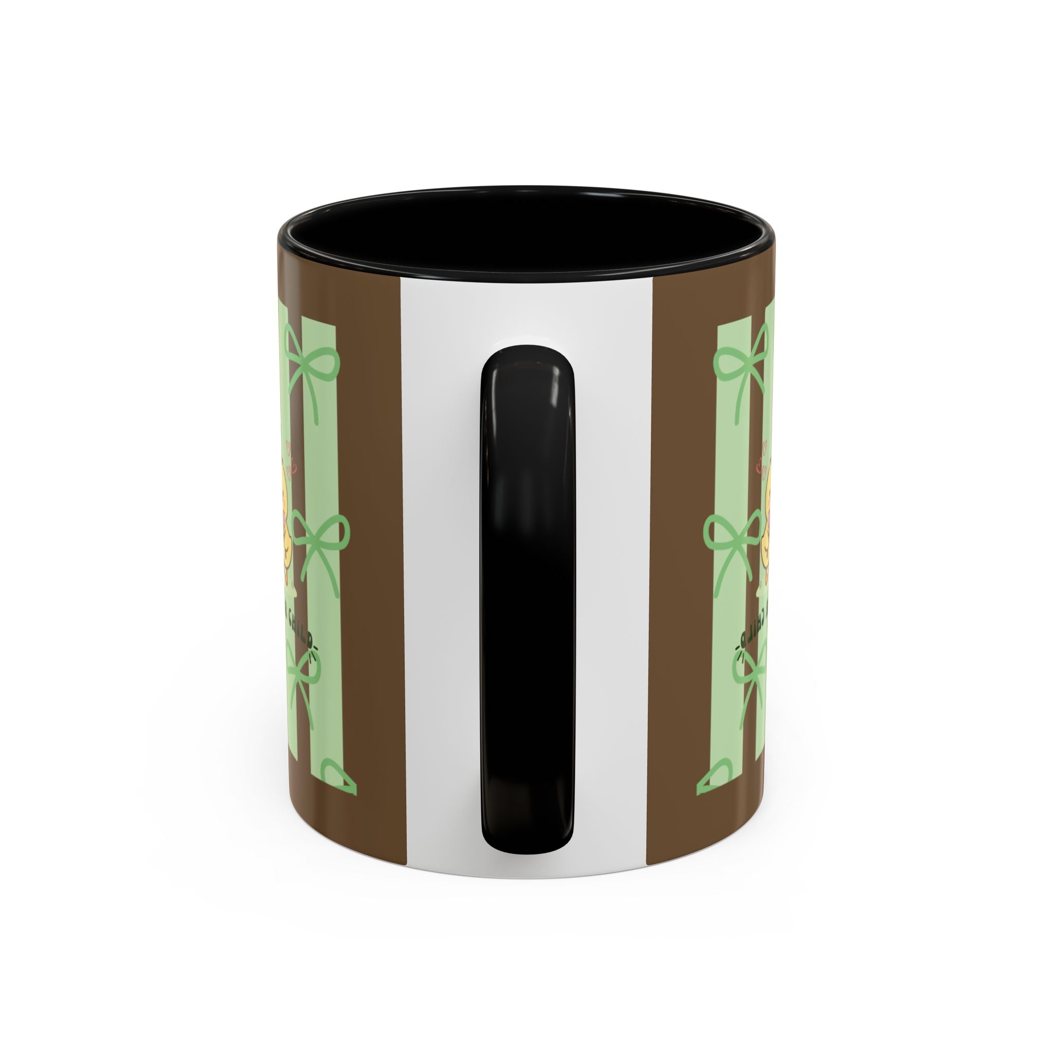 Cute Pig & Chick Accent Coffee Mug — Pastel Stripes, Charming Kawaii Tea/Coffee Cup