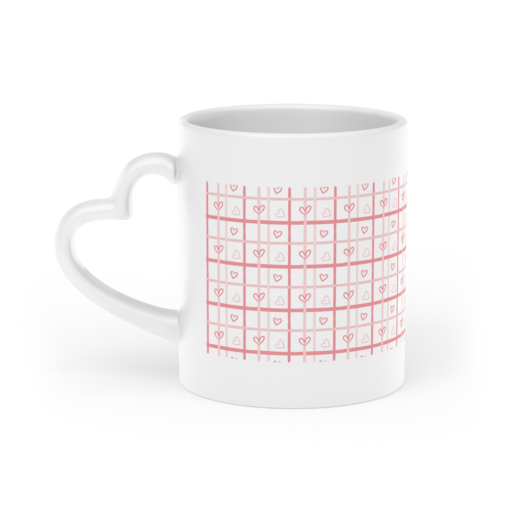 Heart Pattern Floral Mug — Romantic Valentine Coffee Cup