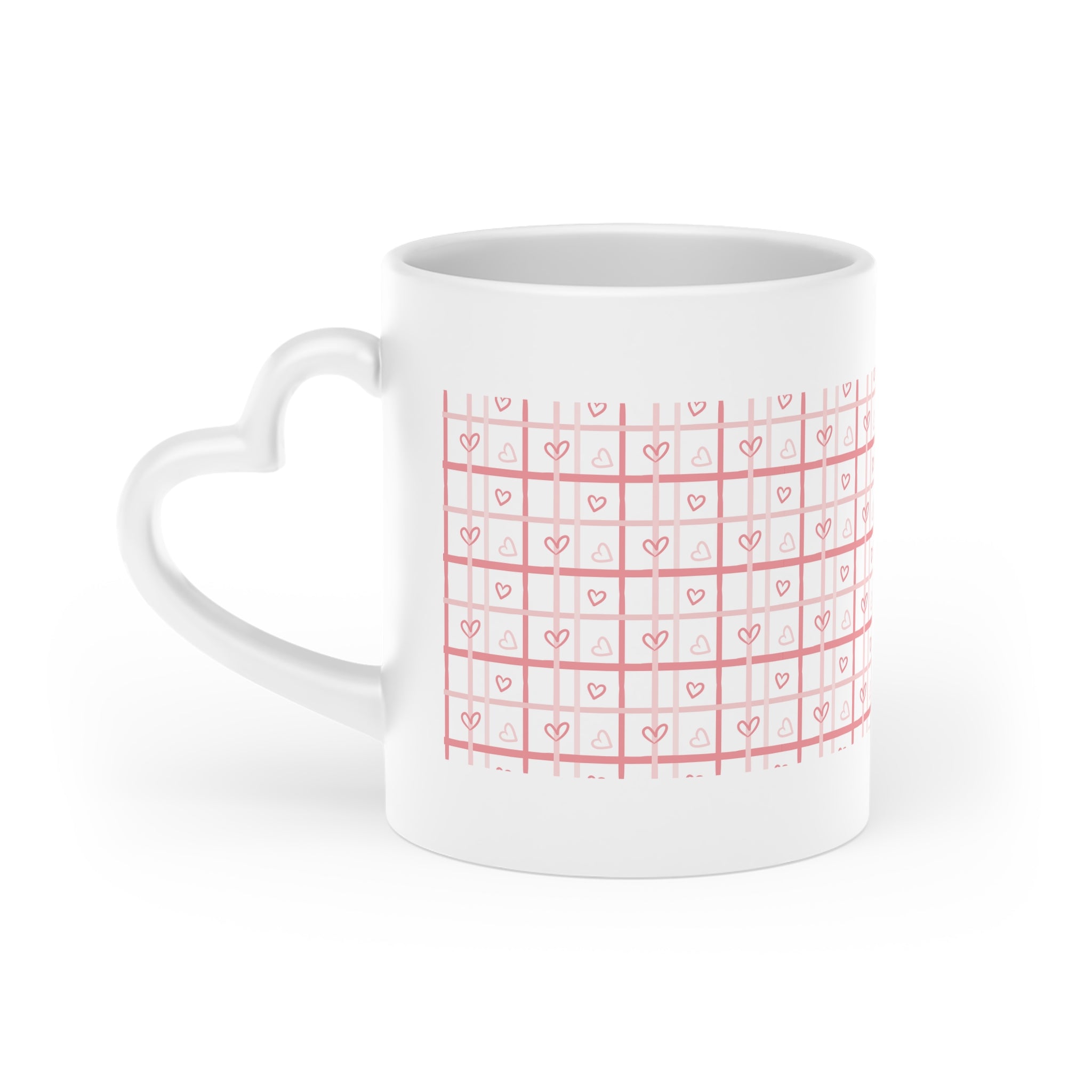 Heart Pattern Floral Mug — Romantic Valentine Coffee Cup