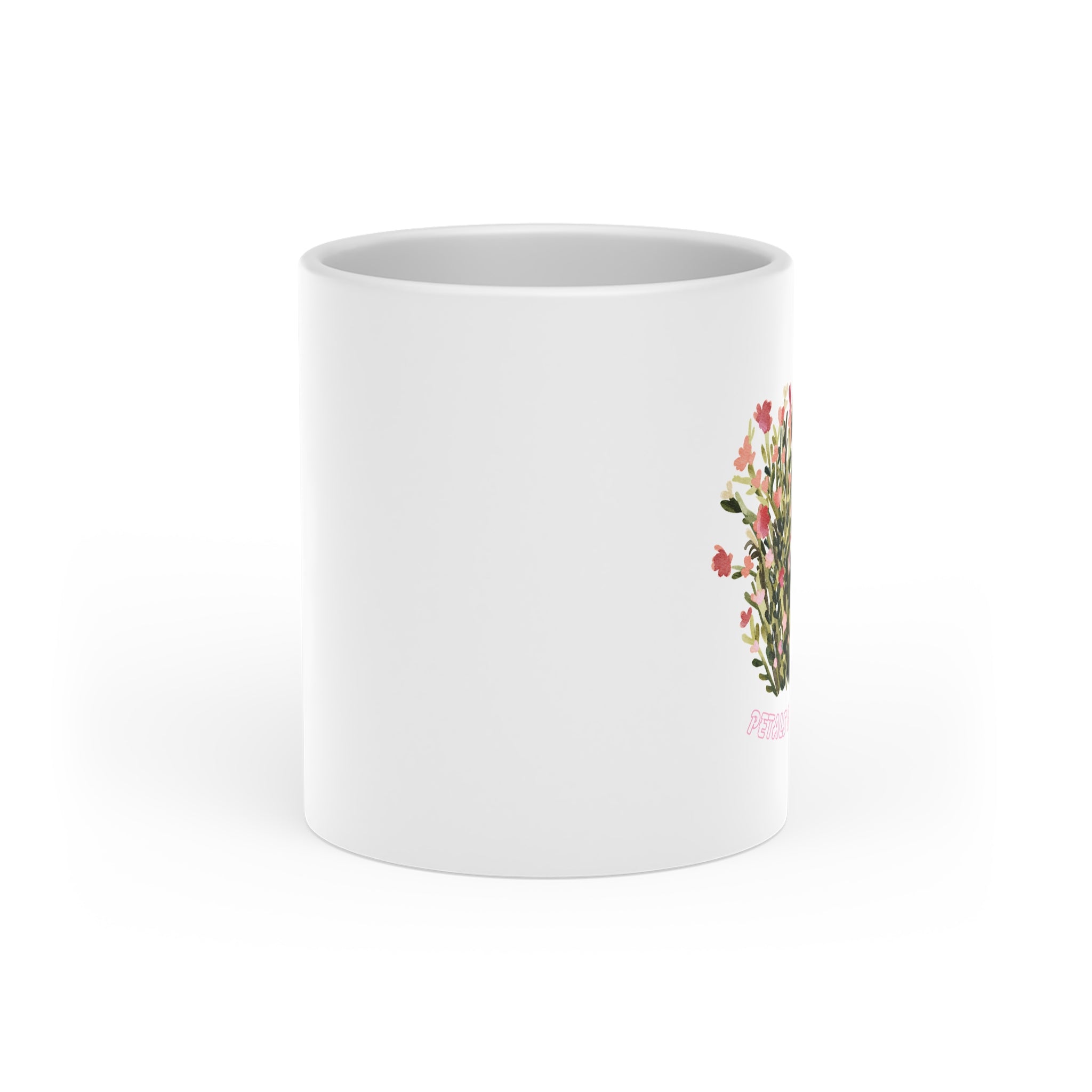 Floral Heart Mug – Pink Rose Heart Bouquet Ceramic Coffee Cup