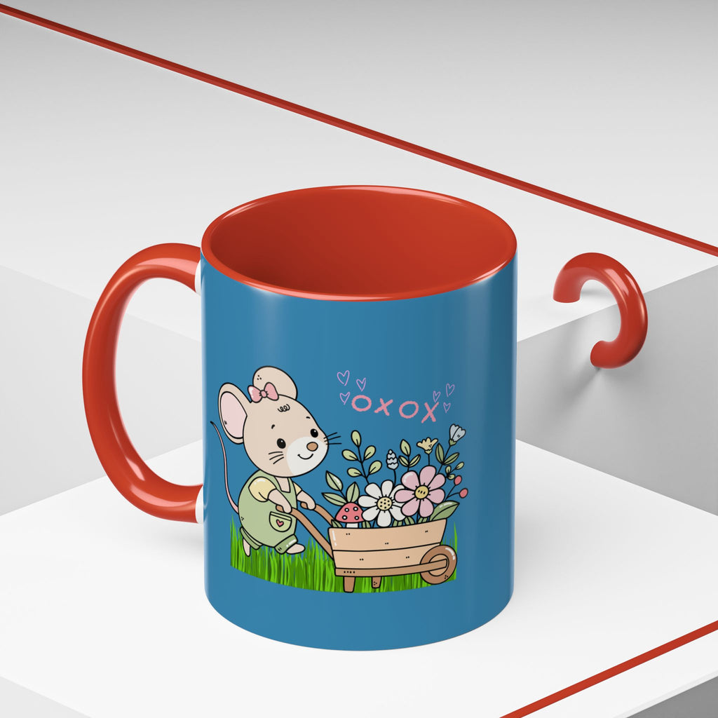 Cute Mouse Floral Coffee Mug — 'XOXO' Accent 11/15oz