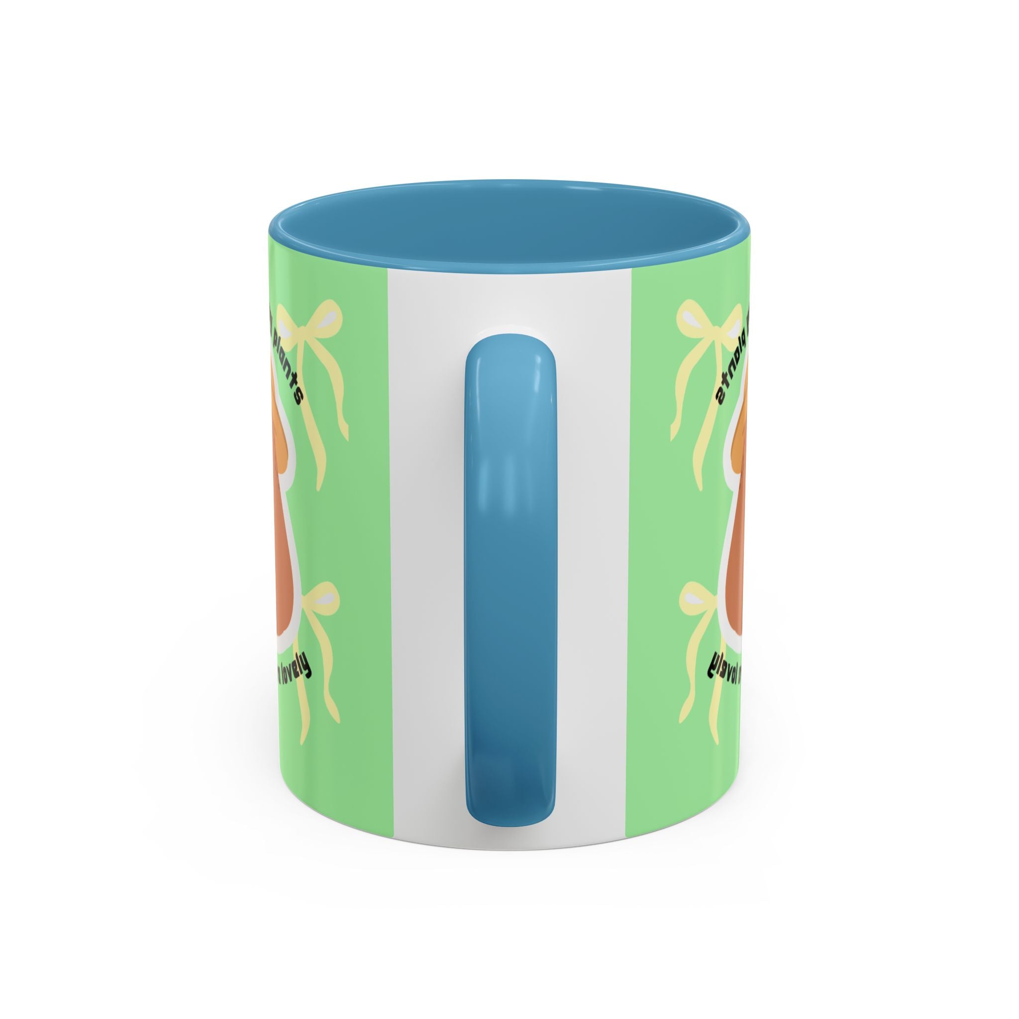 Accent Coffee Mug - Cute Bear Watering Plants ‘Cute Pots and Happy Plants Make Life Extra Lovely’