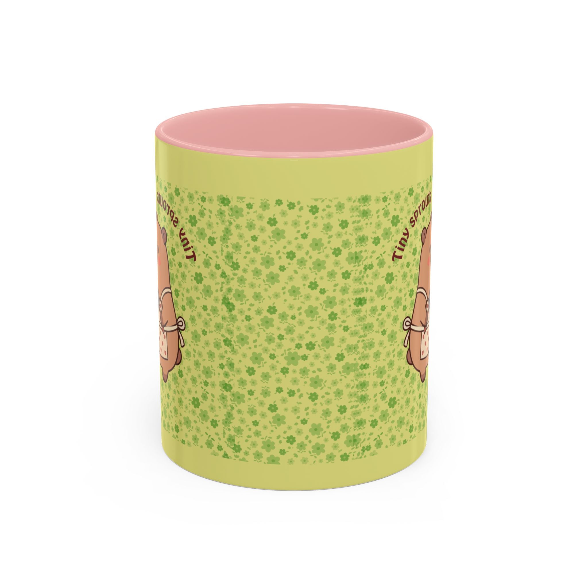 Cute ‘Tiny Sprouts’ Accent Coffee Mug – Kawaii Garden Capybara Design (11/15 oz)