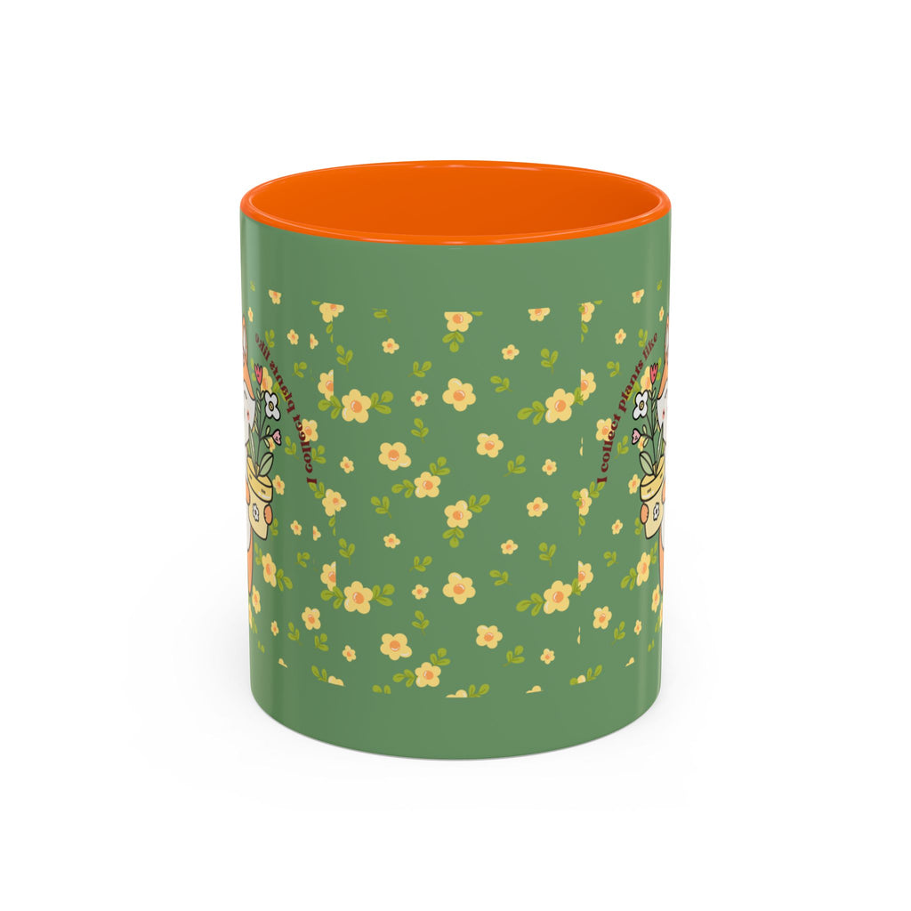 Cute Fox Floral Coffee Mug – Cute Fox Holding Potted Plant Accent Mug