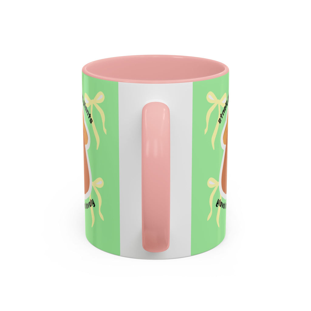 Accent Coffee Mug - Cute Bear Watering Plants ‘Cute Pots and Happy Plants Make Life Extra Lovely’